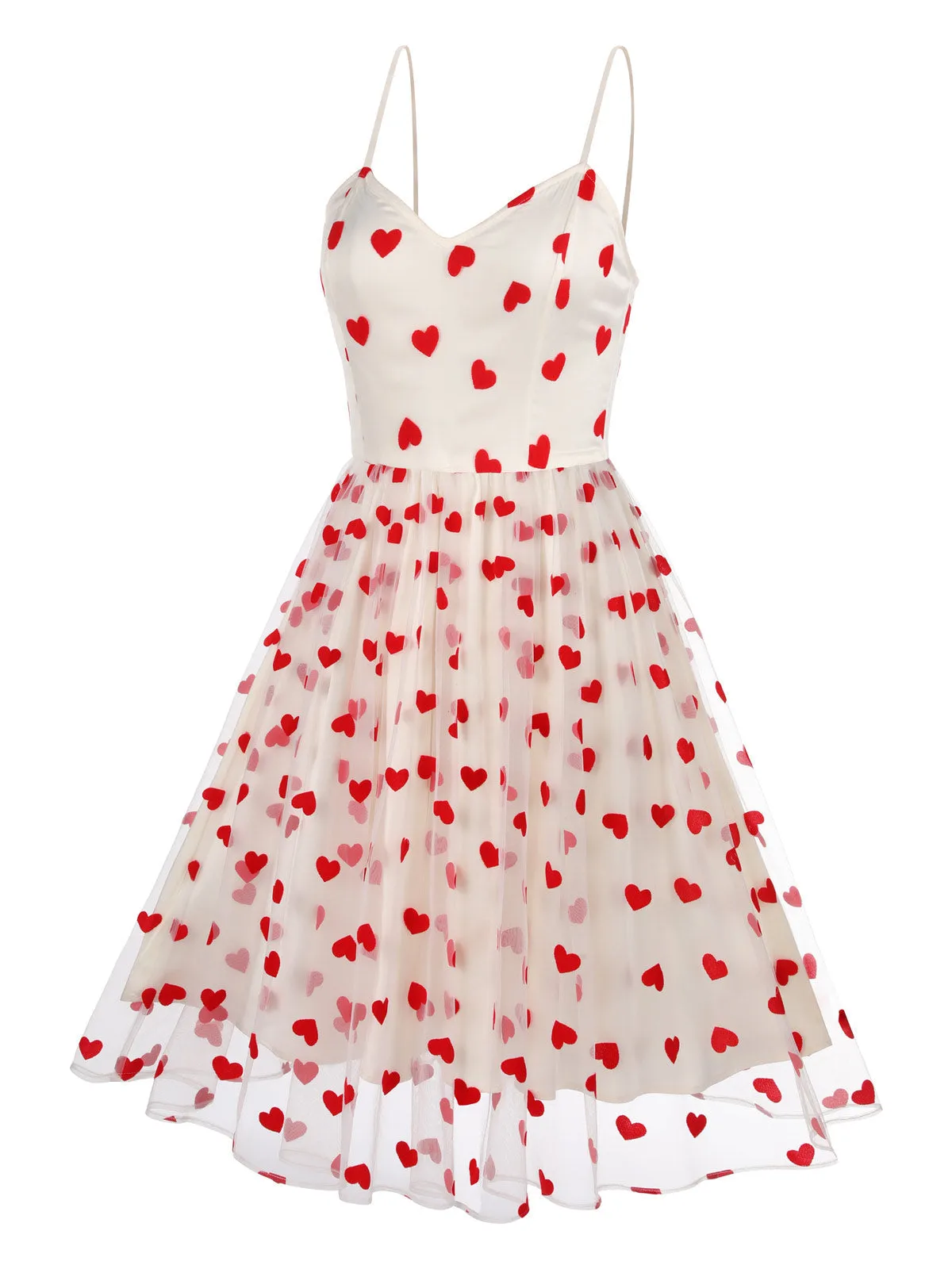 Heart 1950s Mesh Sling Dress sold by Retro Stage product image thumbnail 4