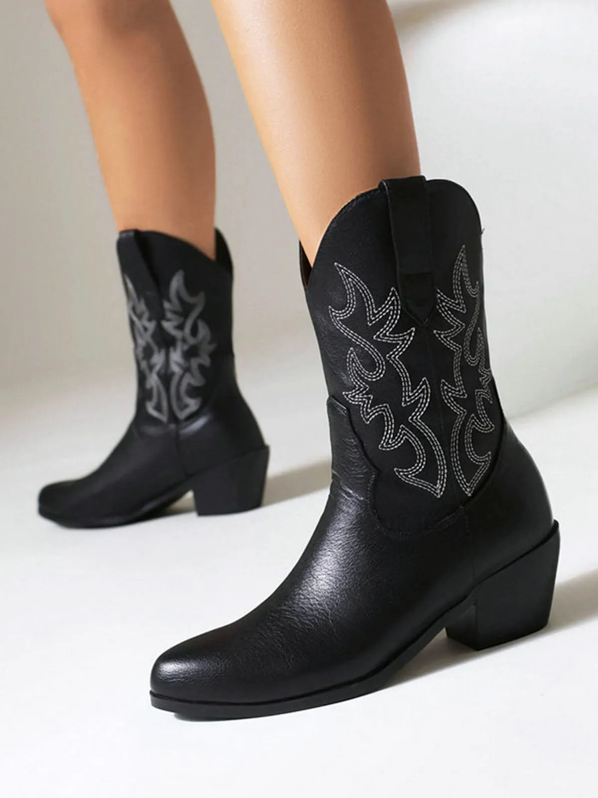 Vintage Embroidered Chunky Heel Cowboy Boots sold by Retro Stage product image thumbnail 5