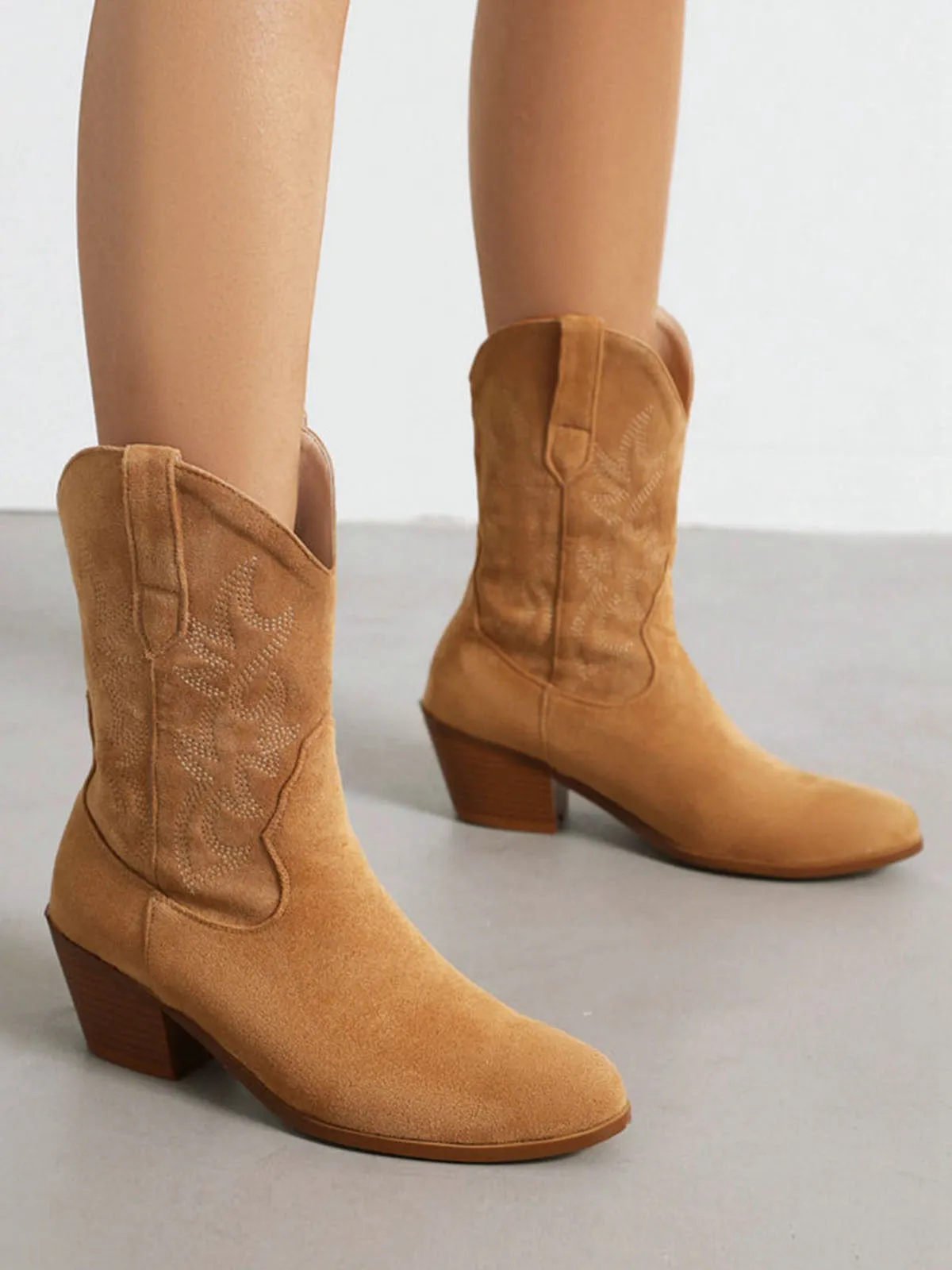 Vintage Embroidered Chunky Heel Cowboy Boots sold by Retro Stage product image thumbnail 2