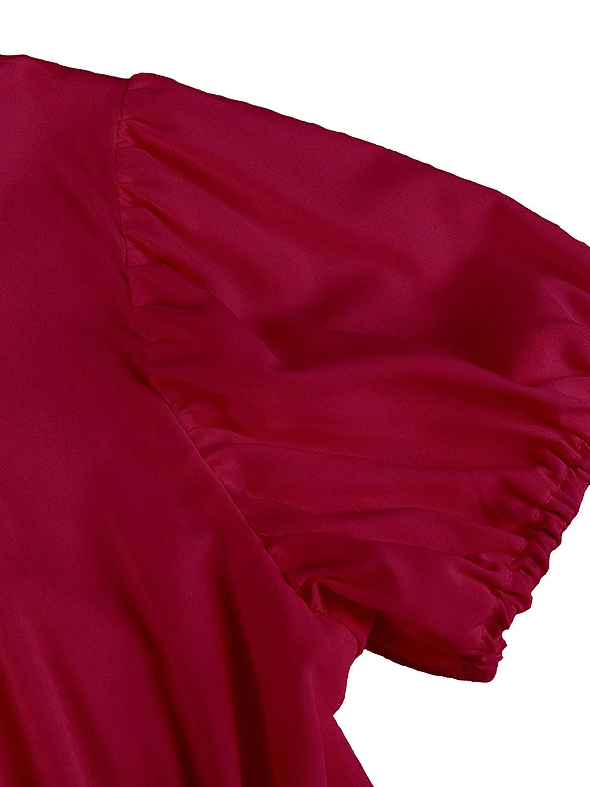 1930s Solid Square Neck Puff Sleeves Dress sold by Retro Stage product image thumbnail 4