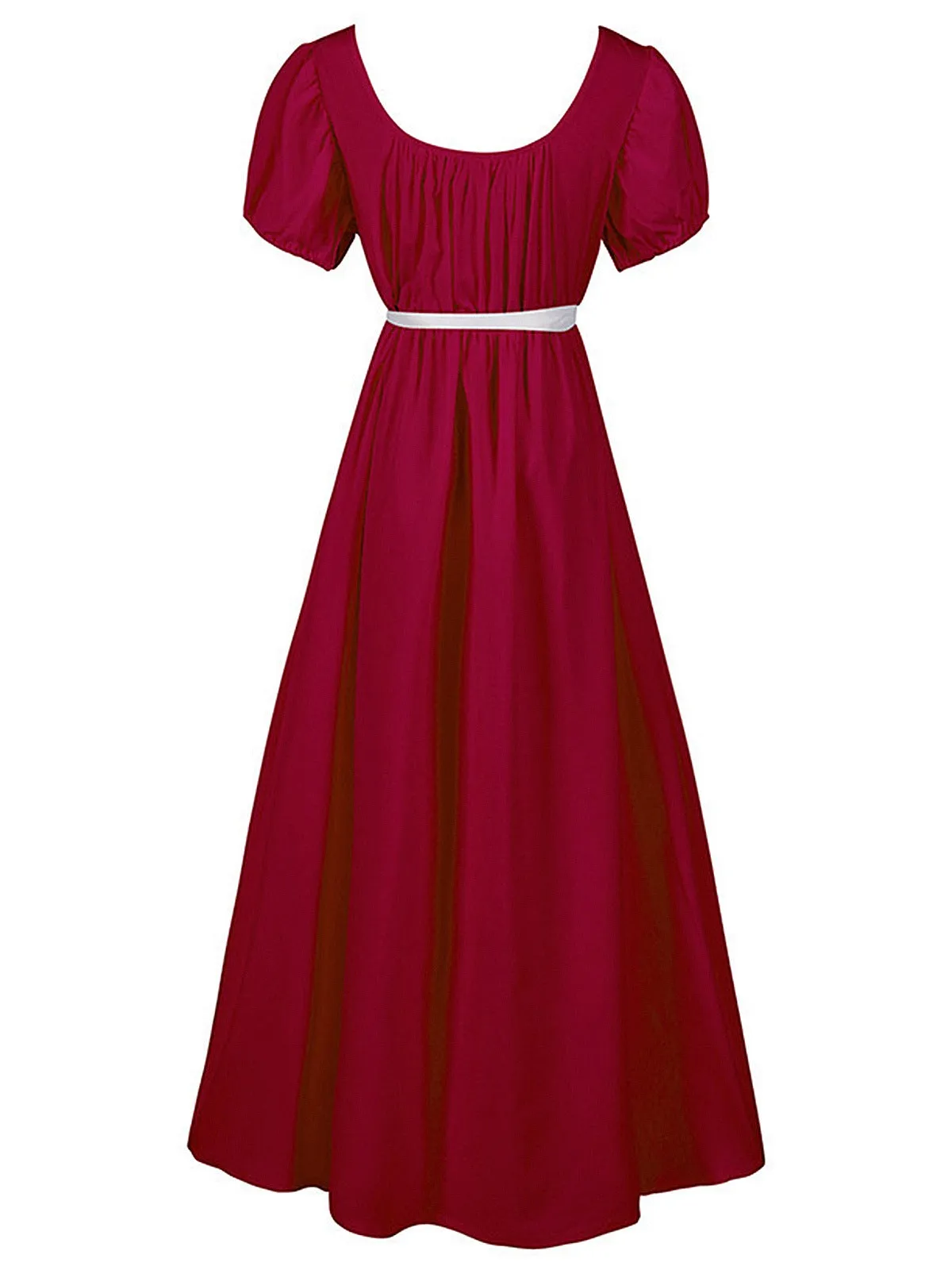 1930s Solid Square Neck Puff Sleeves Dress sold by Retro Stage product image thumbnail 3