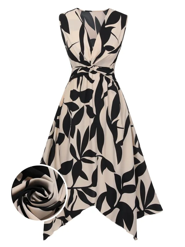 1940s Twisted Irregular Hem Sleeveless Dress sold by Retro Stage