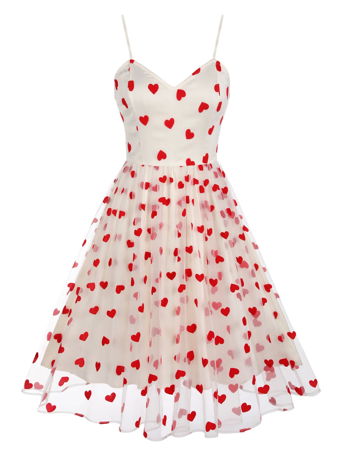 Heart 1950s Mesh Sling Dress sold by Retro Stage product image thumbnail 4