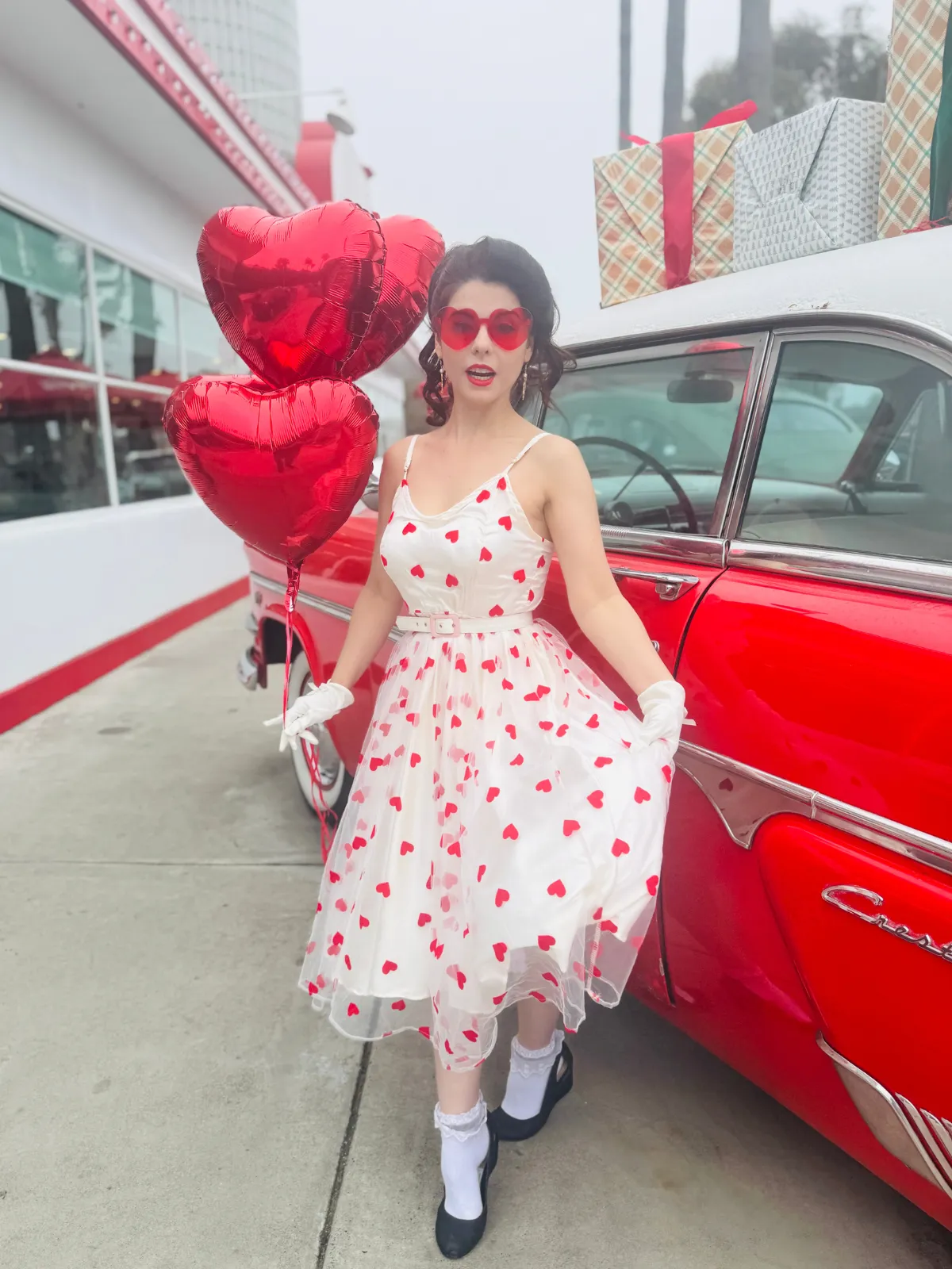 Heart 1950s Mesh Sling Dress sold by Retro Stage product image thumbnail 2