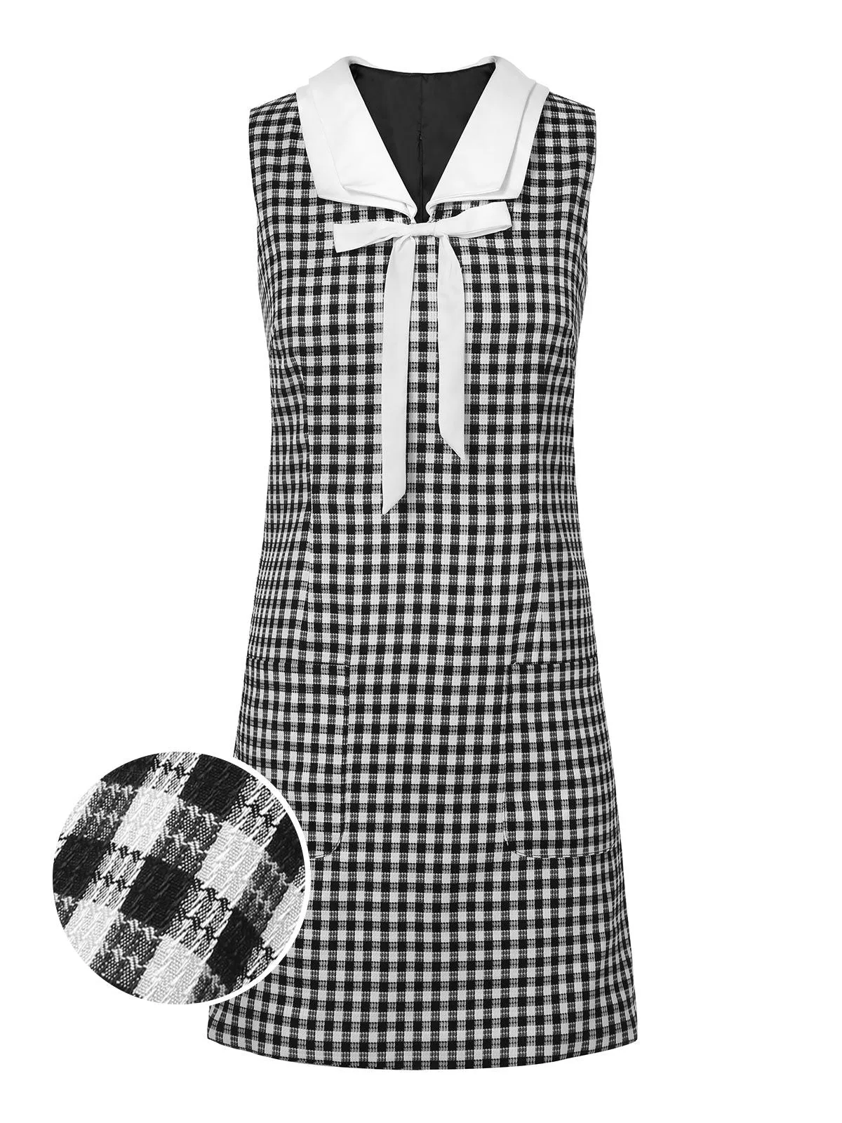 1960s Acetate Gingham Plaid Shift Dress sold by Retro Stage product image thumbnail 2