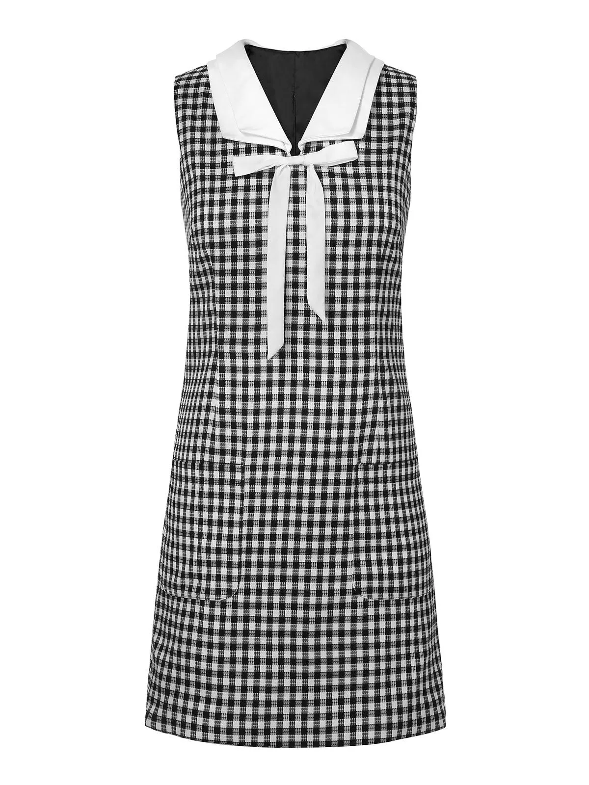 1960s Acetate Gingham Plaid Shift Dress sold by Retro Stage product image thumbnail 4