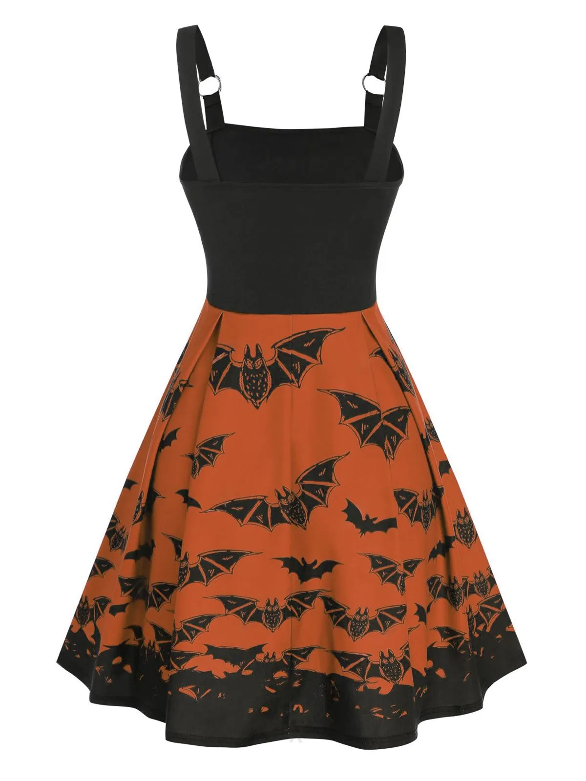 Orange 1950s Strap Lace-up Swing Dress sold by Retro Stage product image thumbnail 3
