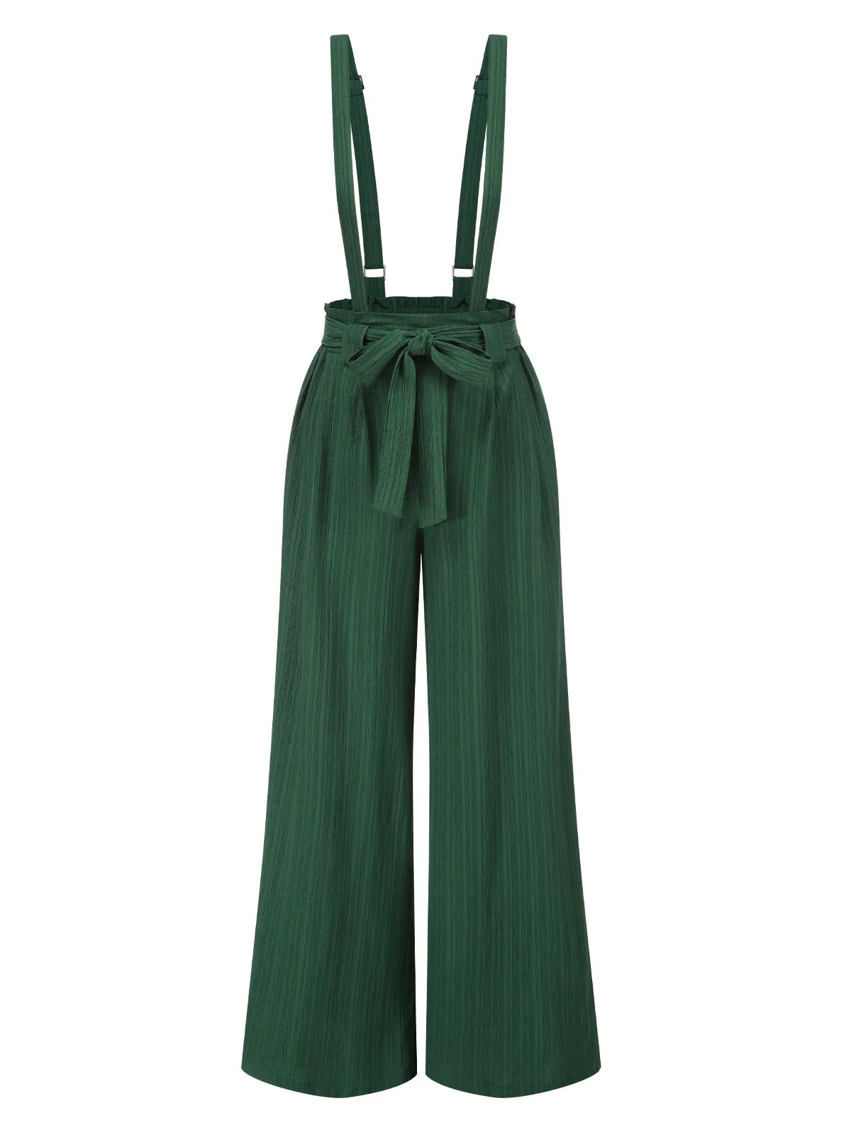 Green 1950s Belted Straps Wide-Leg Jumpsuit sold by Retro Stage