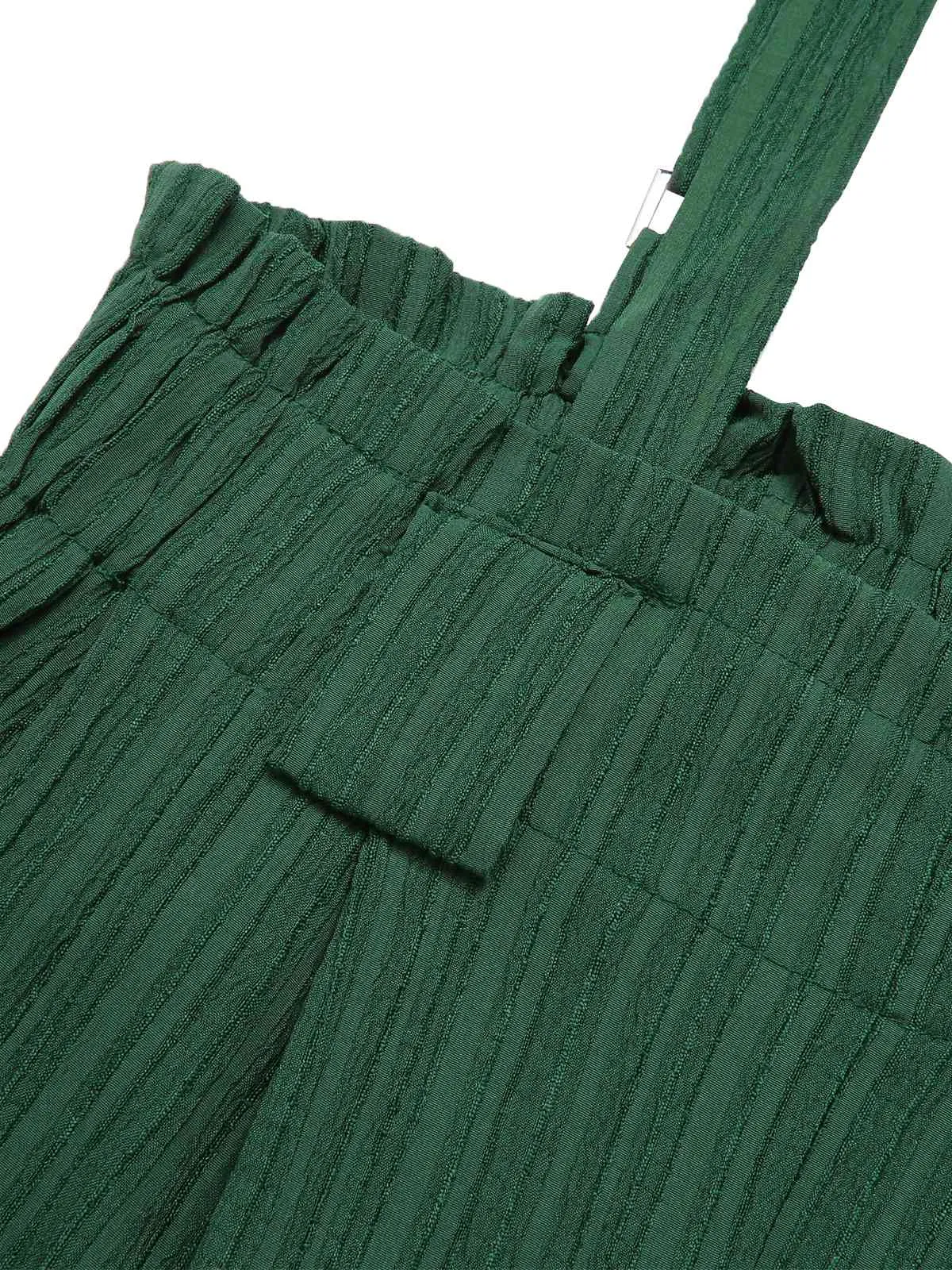 Green 1950s Belted Straps Wide-Leg Jumpsuit sold by Retro Stage product image thumbnail 3