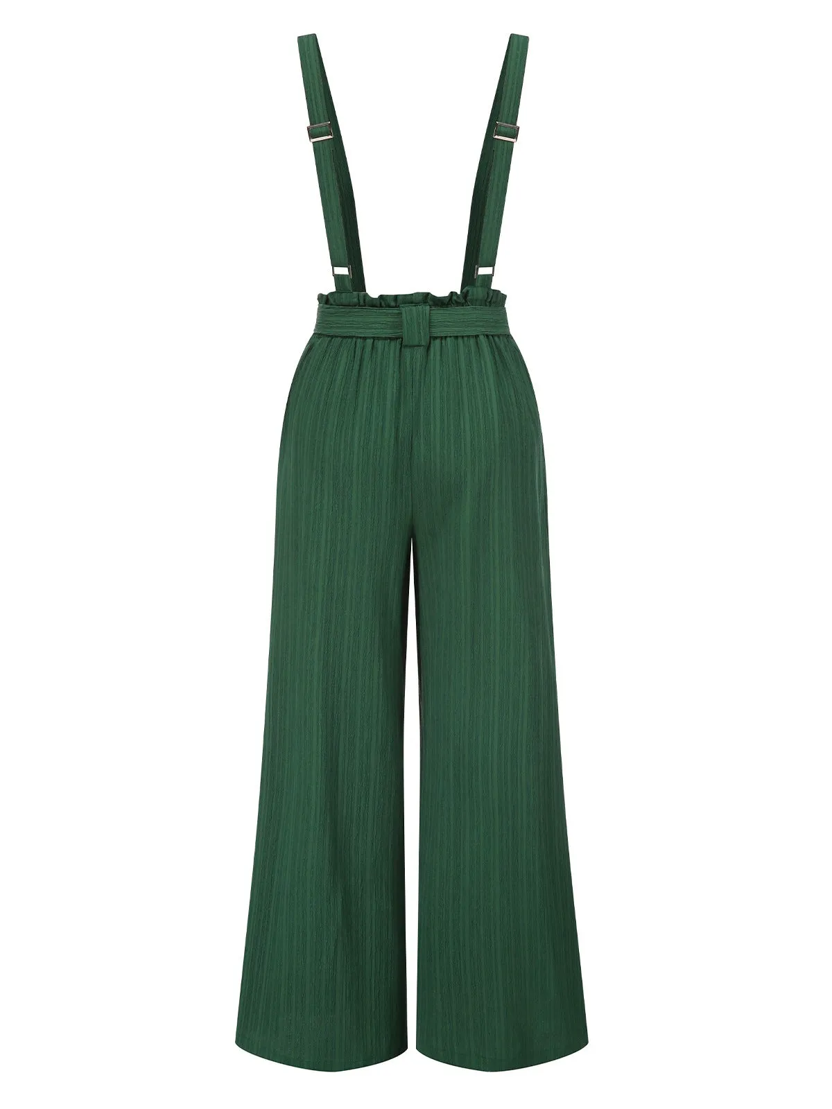 Green 1950s Belted Straps Wide-Leg Jumpsuit sold by Retro Stage product image thumbnail 2