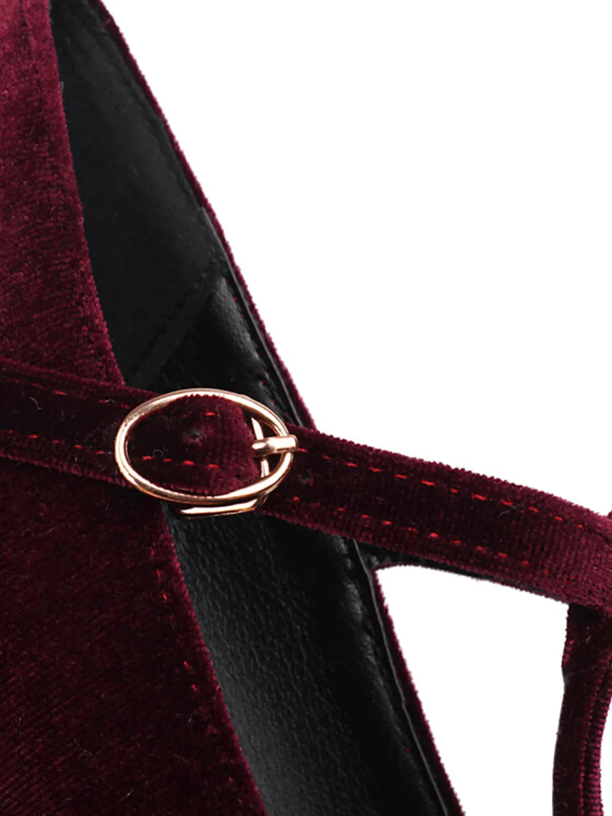 Vintage Velvet T-Strap Chunky Heel Shoes sold by Retro Stage product image thumbnail 4