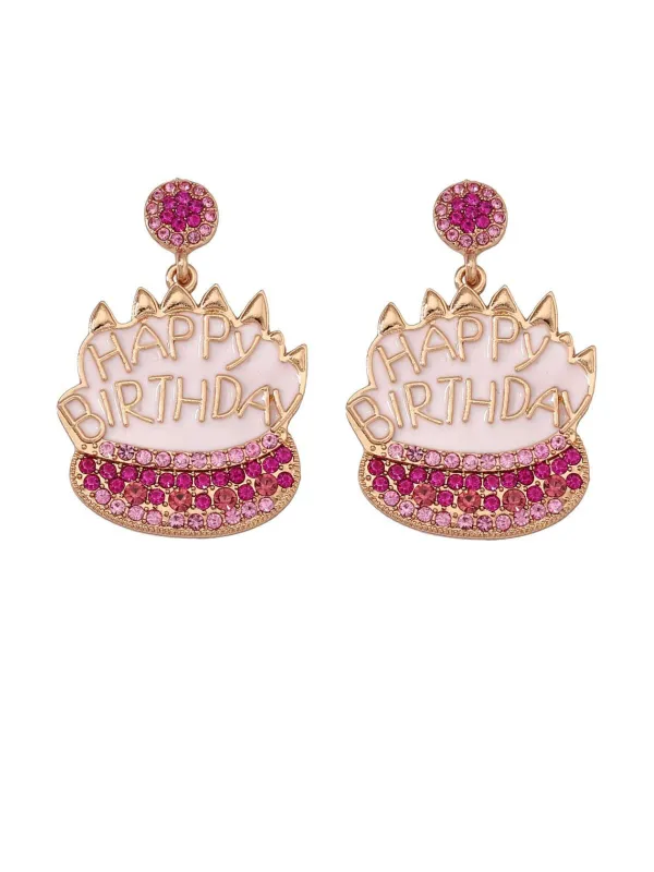 Vintage Rhinestone Birthday Cake Earrings sold by Retro Stage