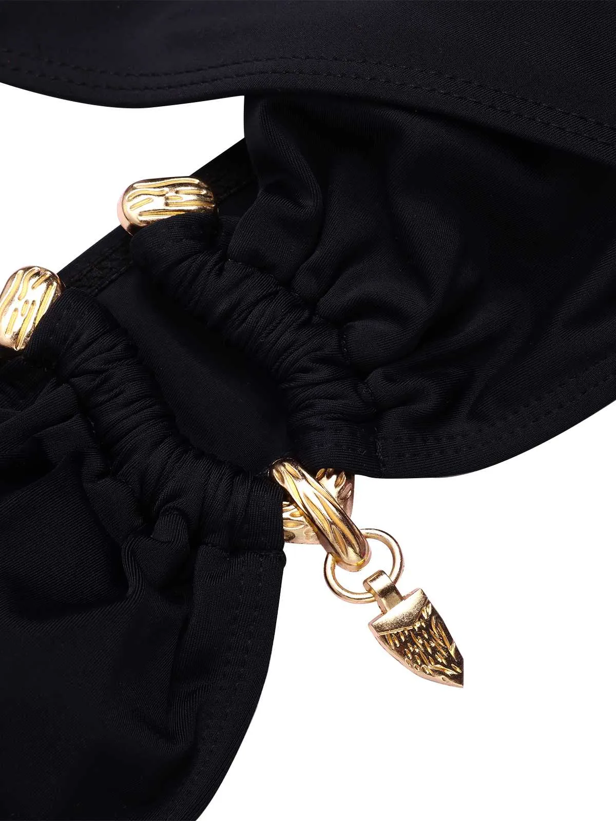 Black 1970s Halter Cross-Neck High-Waist Swimsuit sold by Retro Stage product image thumbnail 4