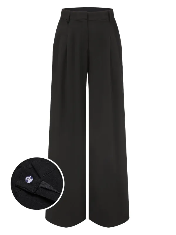 Black 1930s Pleated High Waist Wide Leg Pants sold by Retro Stage
