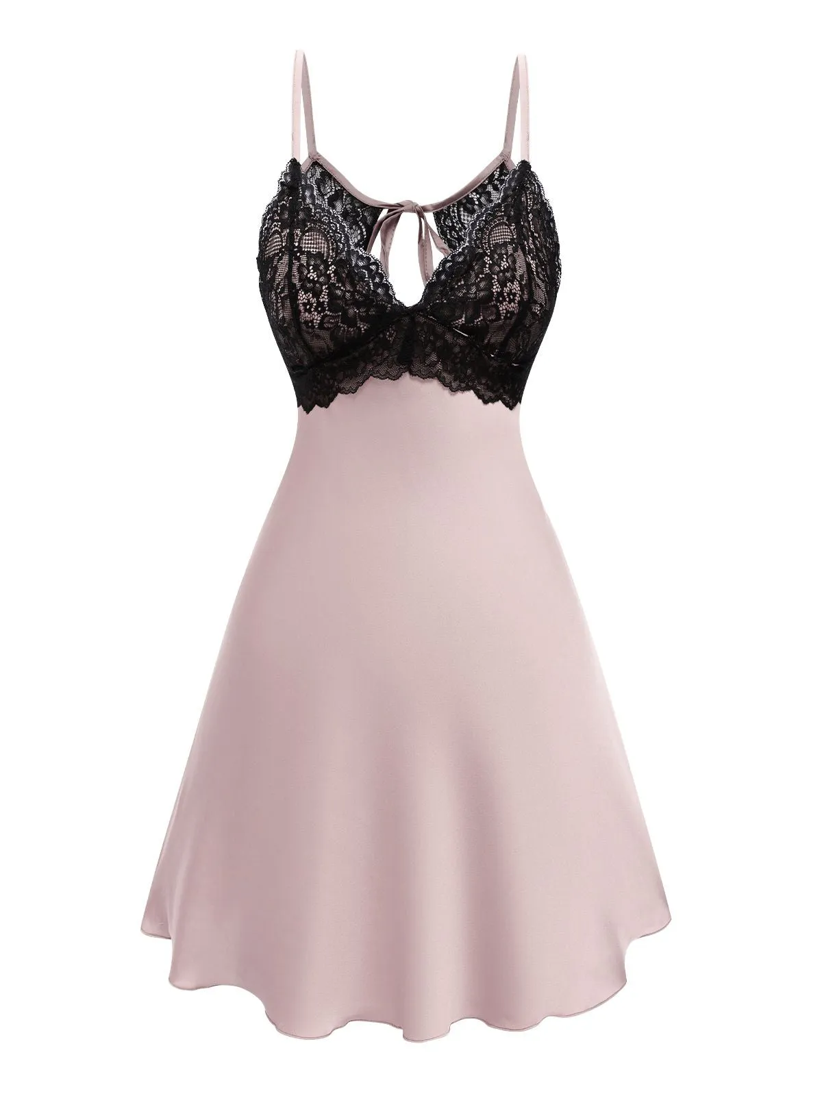 1940s Lace Suspender Patchwork Backless Nightgown sold by Retro Stage product image thumbnail 4