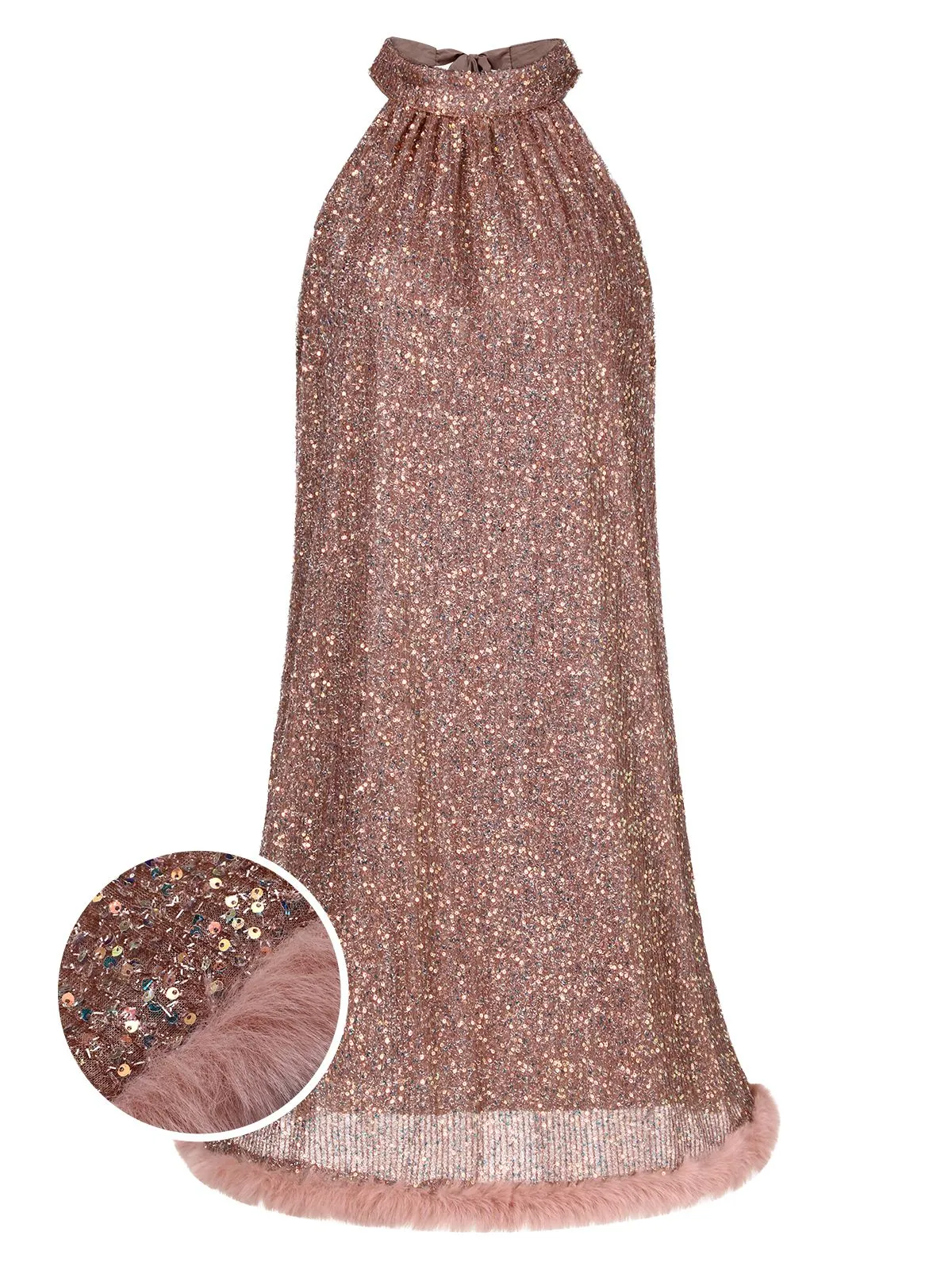 1950s Solid Sequined Raw Edge Dress sold by Retro Stage
