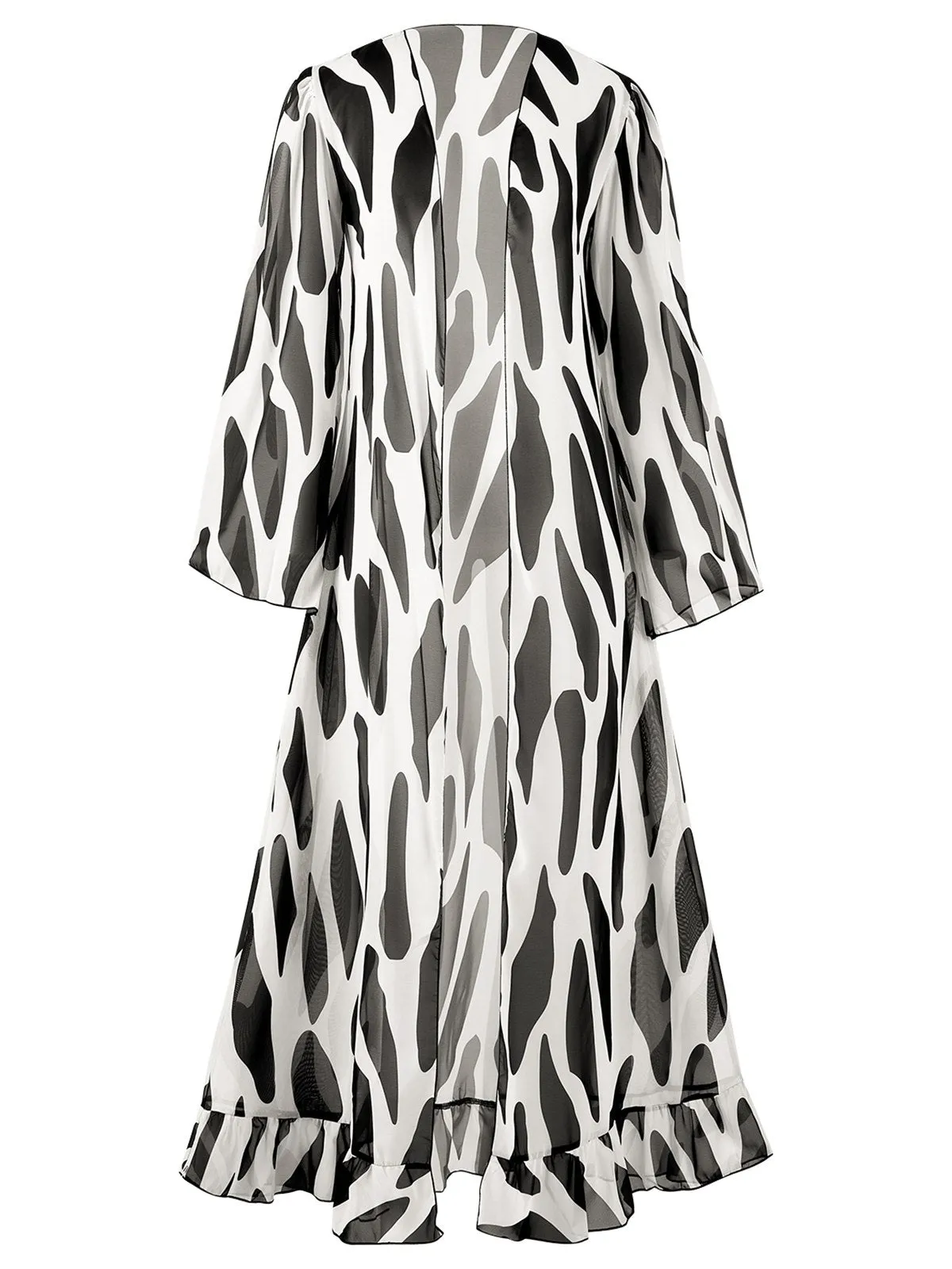 Black 1950s Contrast Spots Long Cover Up sold by Retro Stage