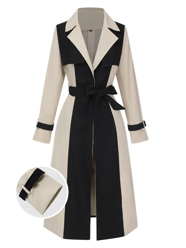 1960s Solid Color Patchwork Belt Coat sold by Retro Stage