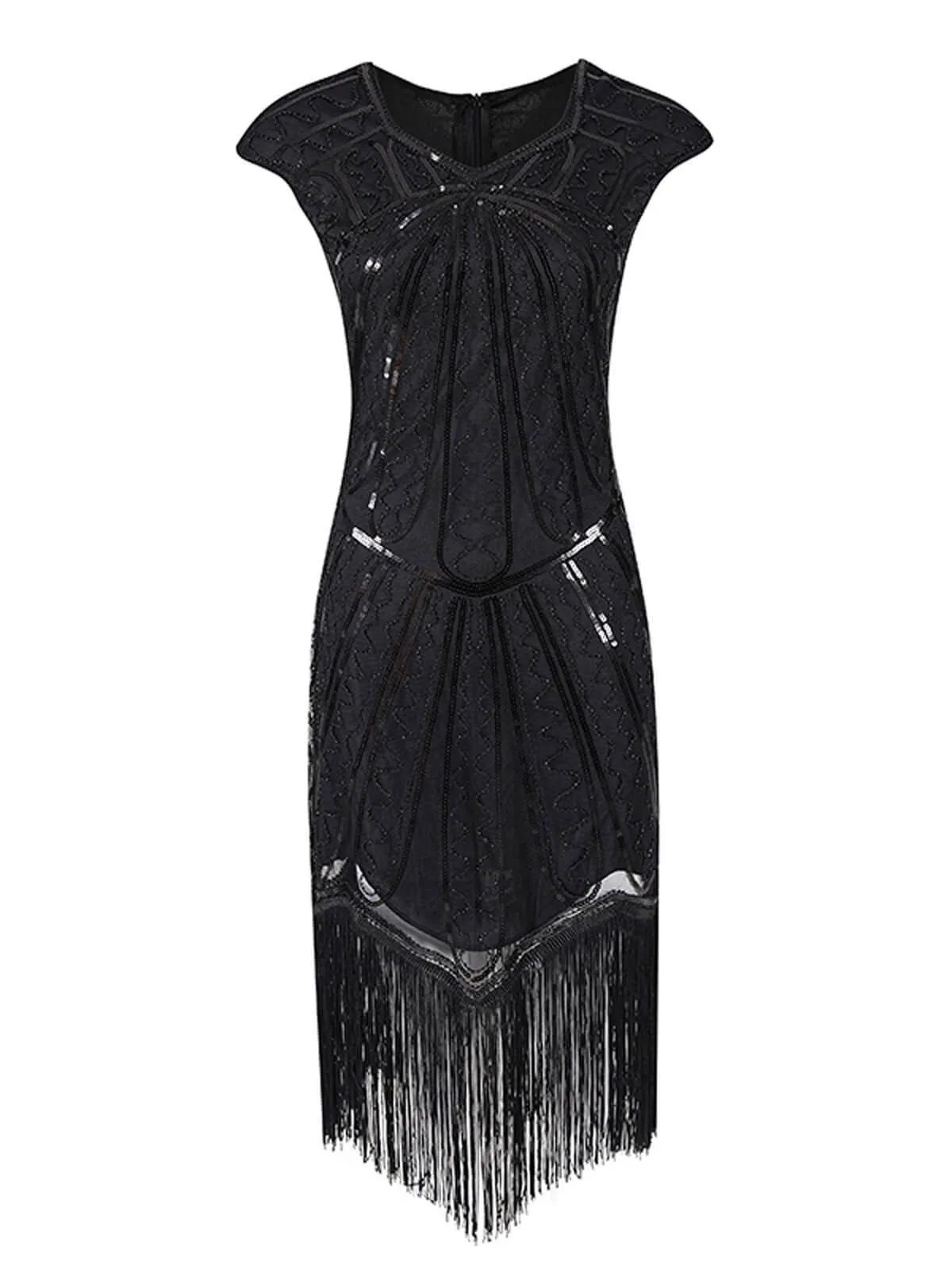 1920s Sequin Fringed Gatsby Dress sold by Retro Stage