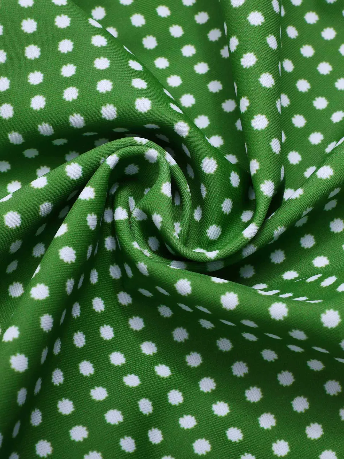 Green 1950s Polka Dots Bow Swimsuit sold by Retro Stage product image thumbnail 4