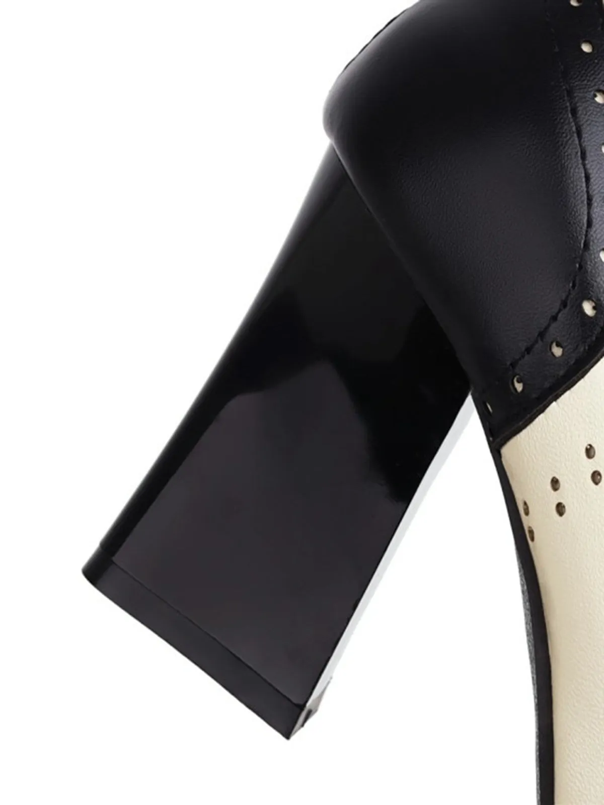 Vintage Hollow-Out Colorblock Lace-Up Heels sold by Retro Stage product image thumbnail 5