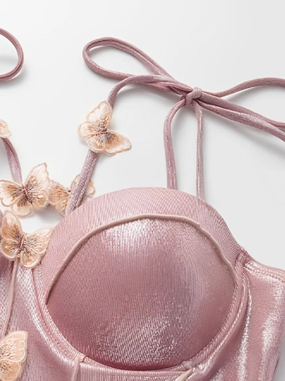 Pink 1950s Shimmery 3D Butterflies One-Piece Swimsuit sold by Retro Stage product image thumbnail 3