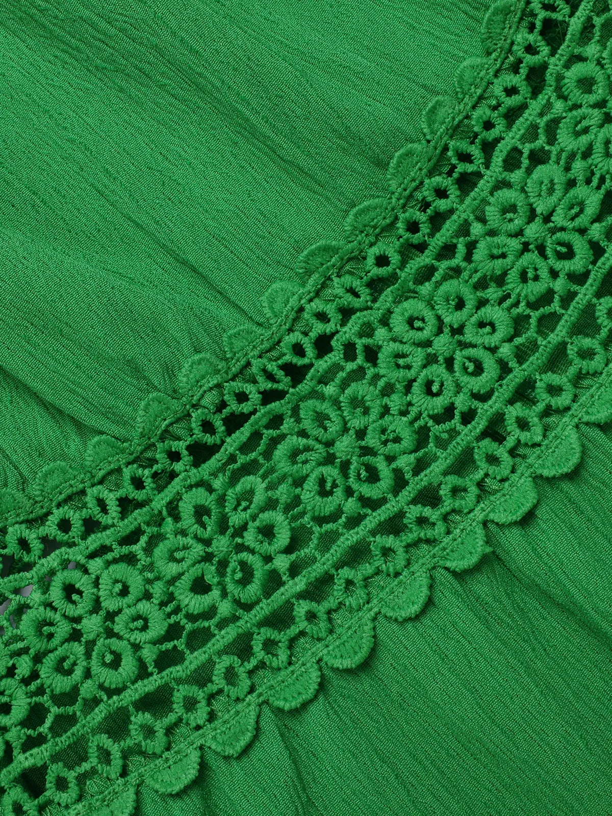 1970s Solid Straps Ruffles Patchwork Dress sold by Retro Stage product image thumbnail 4