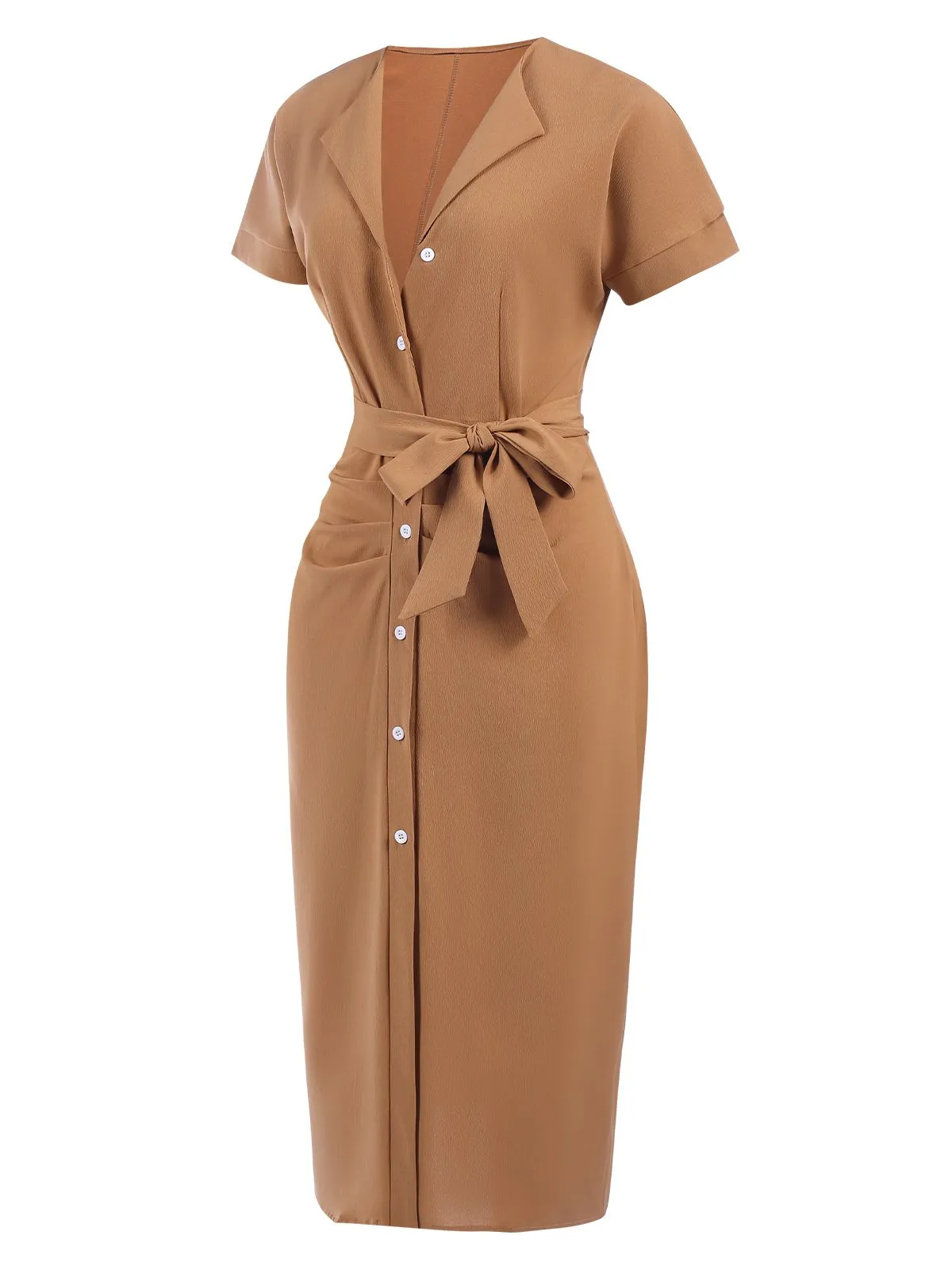 1960s Solid Lace-Up Pencil Dress sold by Retro Stage product image thumbnail 2