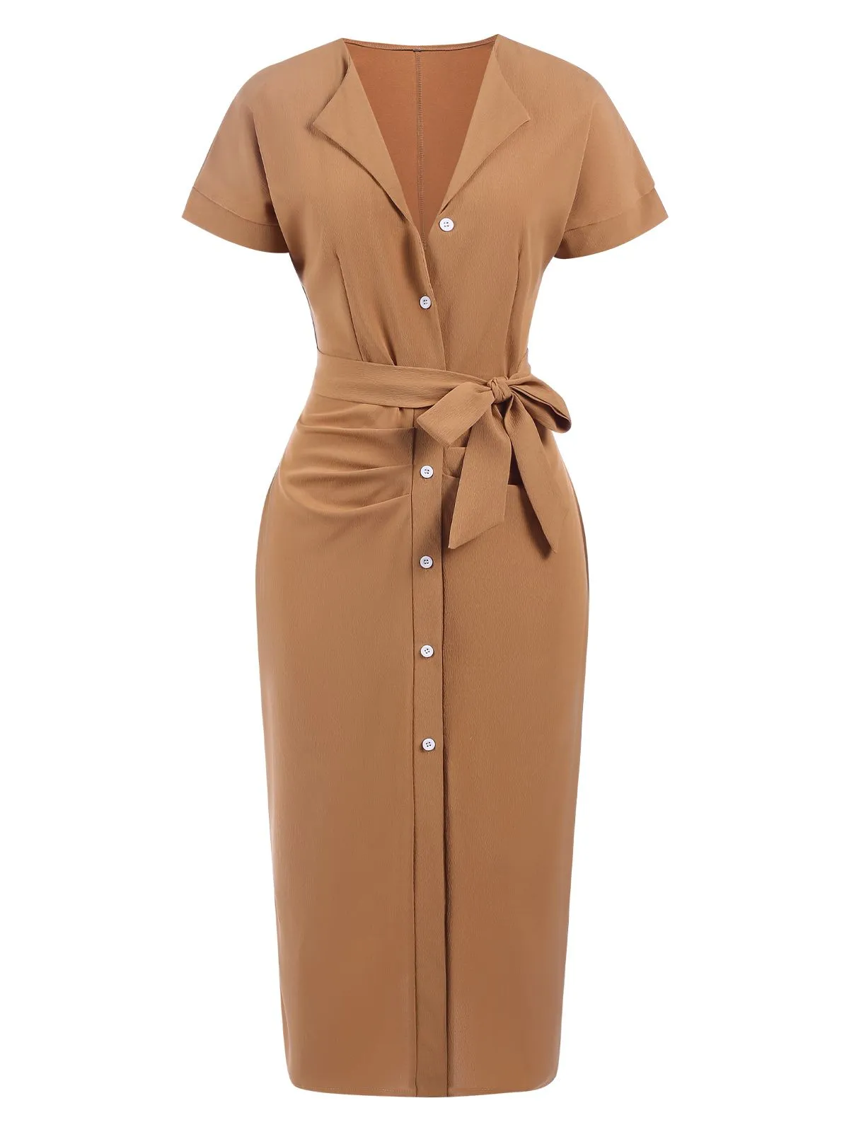 1960s Solid Lace-Up Pencil Dress sold by Retro Stage product image thumbnail 3
