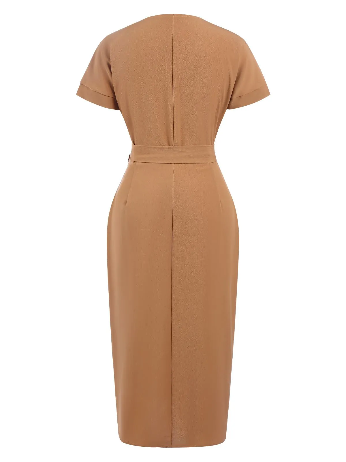 1960s Solid Lace-Up Pencil Dress sold by Retro Stage product image thumbnail 4