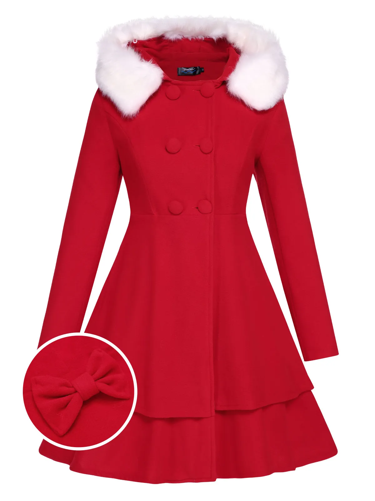 1940s Solid Removable Fur Collar Dress Coat sold by Retro Stage