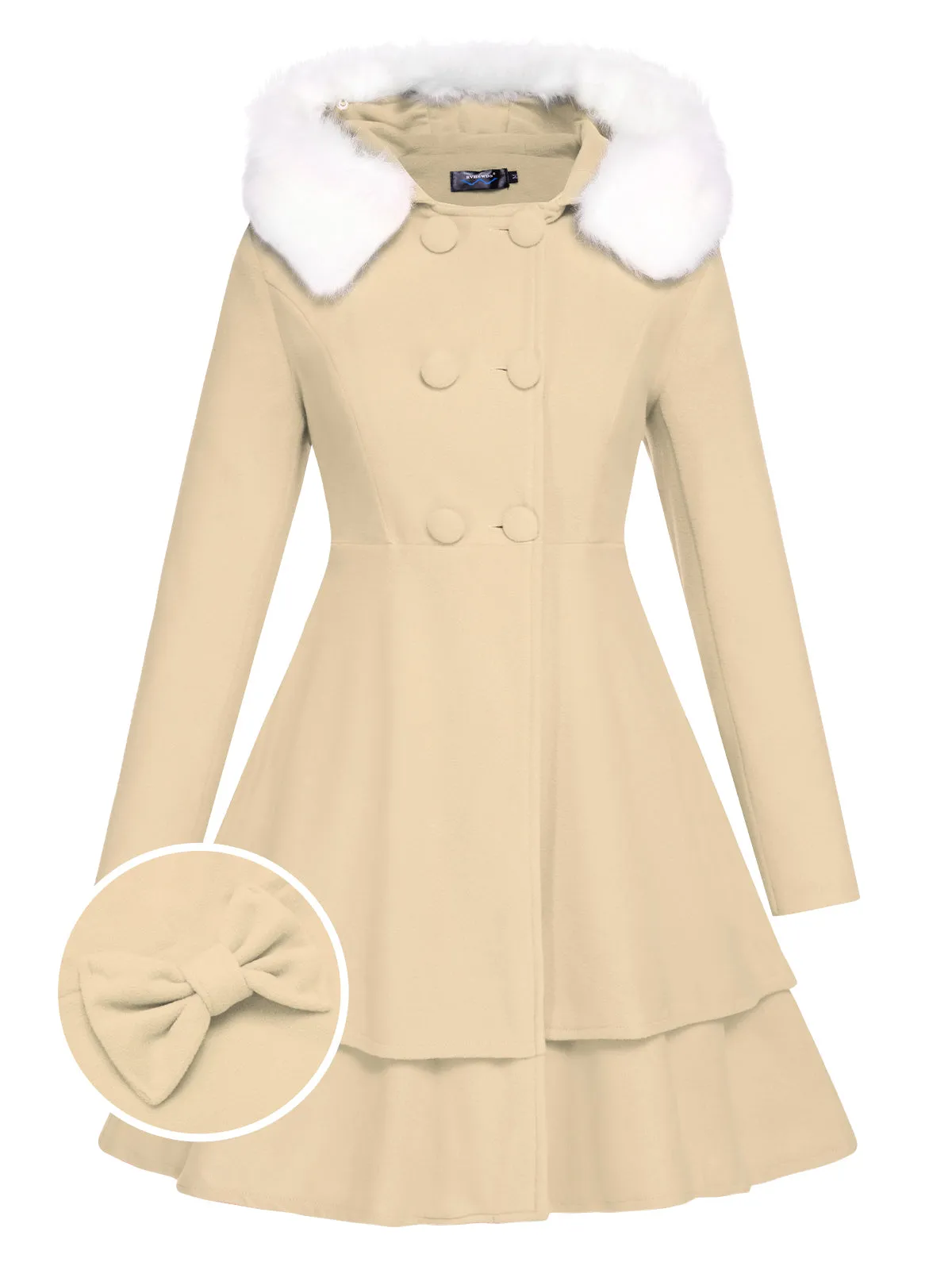 1940s Solid Removable Fur Collar Dress Coat sold by Retro Stage product image thumbnail 5