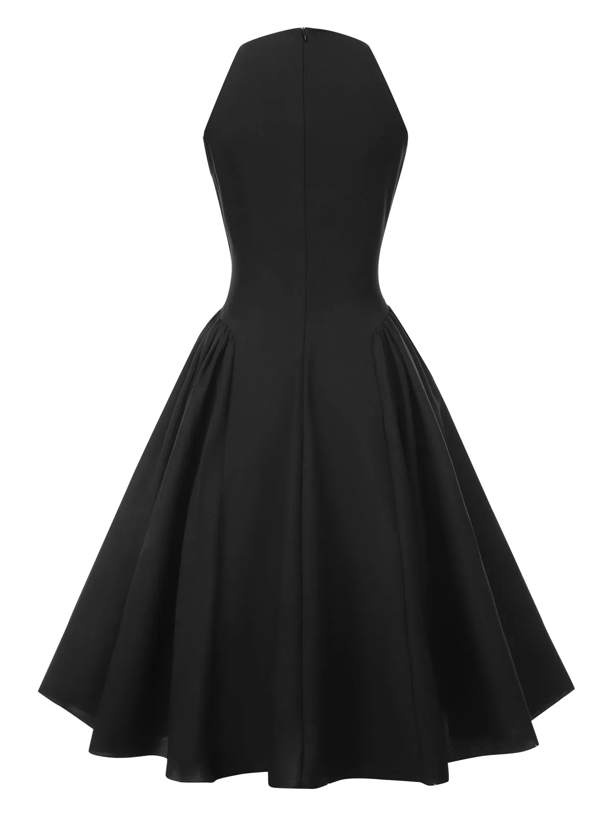 Black 1950s Solid Keyhole Sleeveless Dress sold by Retro Stage product image thumbnail 4