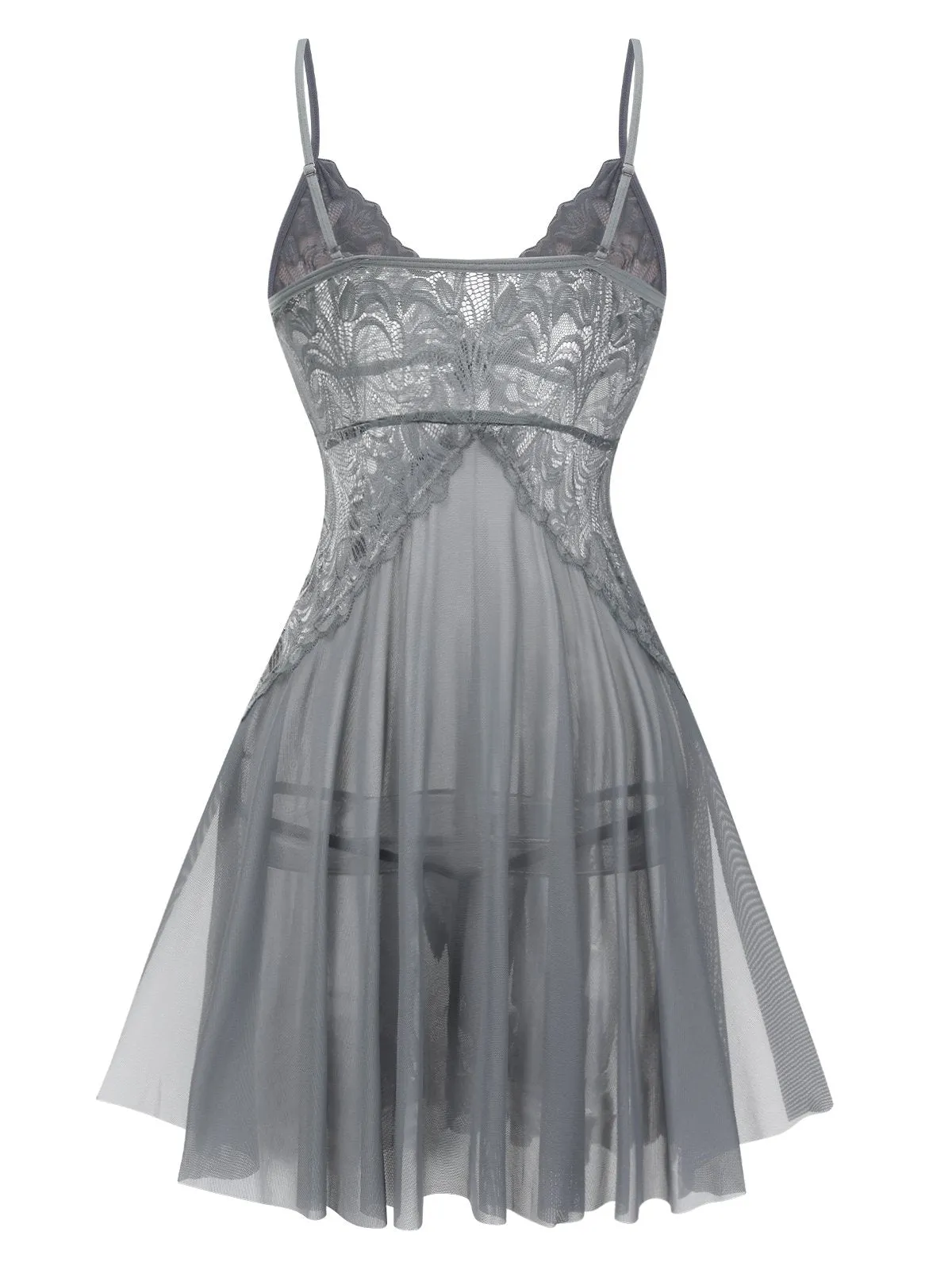 1940s Lace Suspender Sheer Nightgown sold by Retro Stage product image thumbnail 3