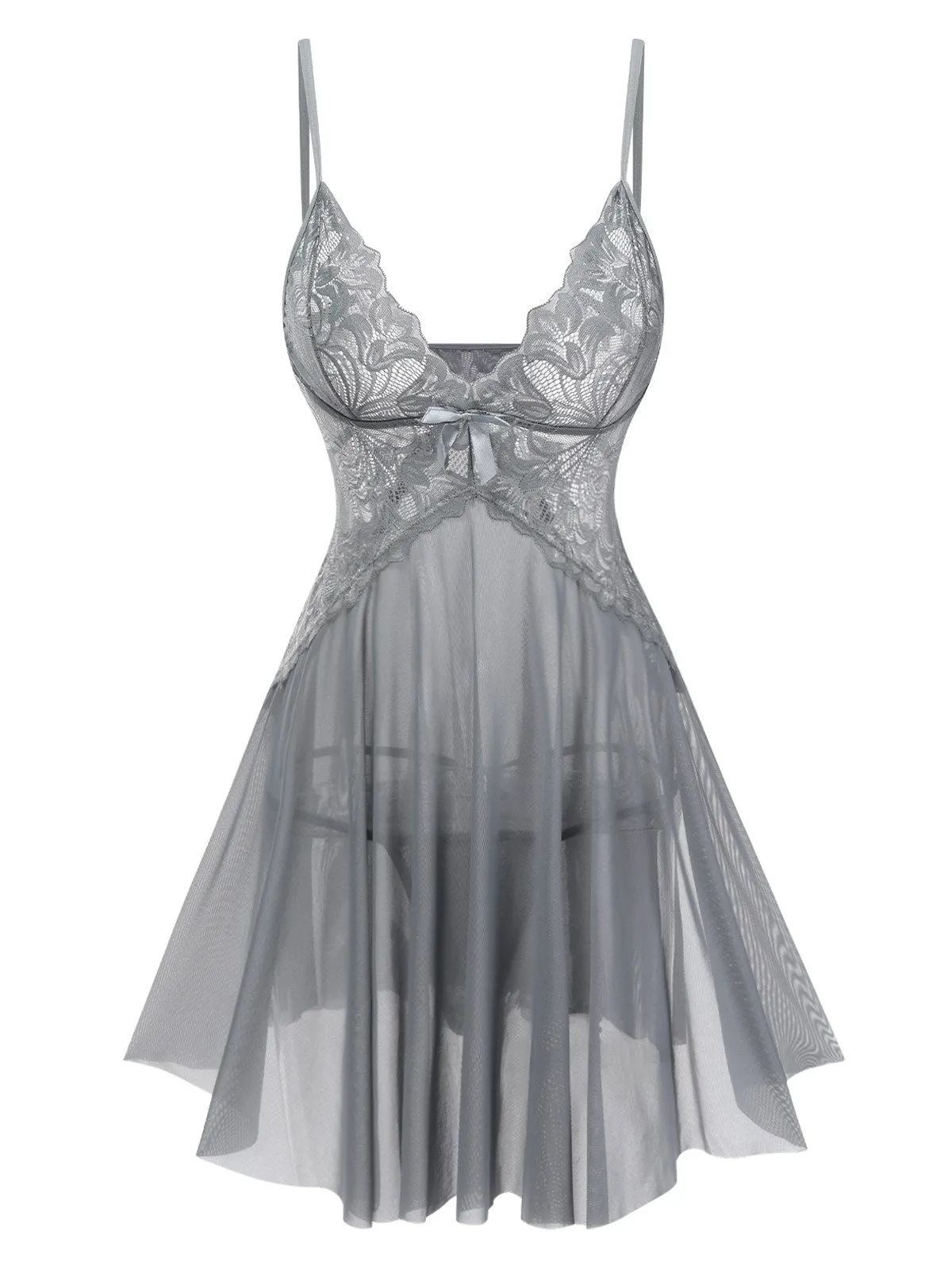 1940s Lace Suspender Sheer Nightgown sold by Retro Stage