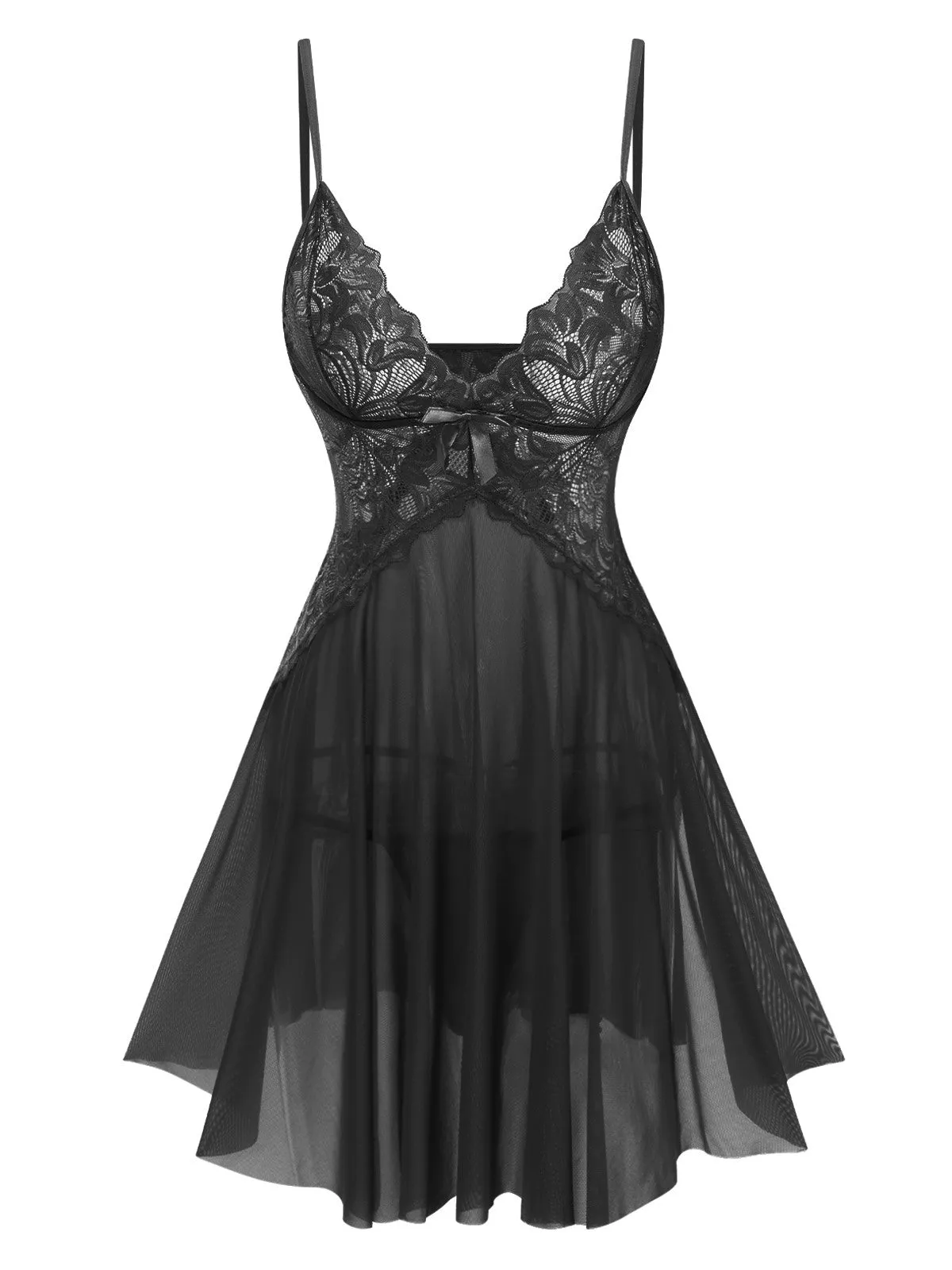 1940s Lace Suspender Sheer Nightgown sold by Retro Stage product image thumbnail 4