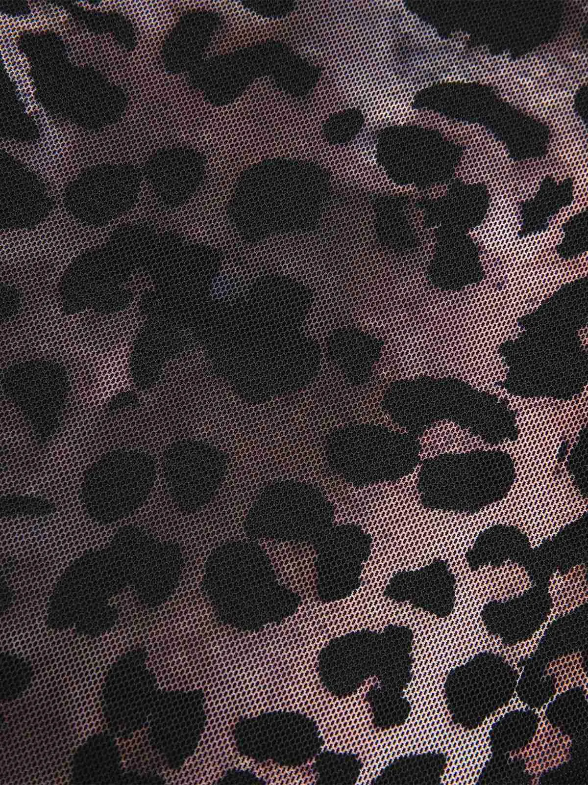 Dark Brown 1950s Leopard Mesh Mermaid Skirt sold by Retro Stage product image thumbnail 3