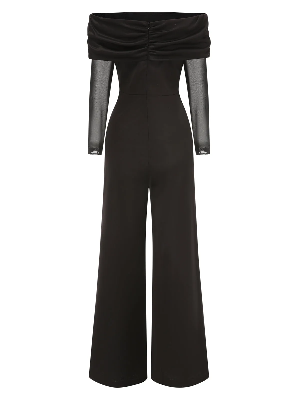 Black 1950s Off-Shoulder Sheer Sleeve Jumpsuit sold by Retro Stage product image thumbnail 2