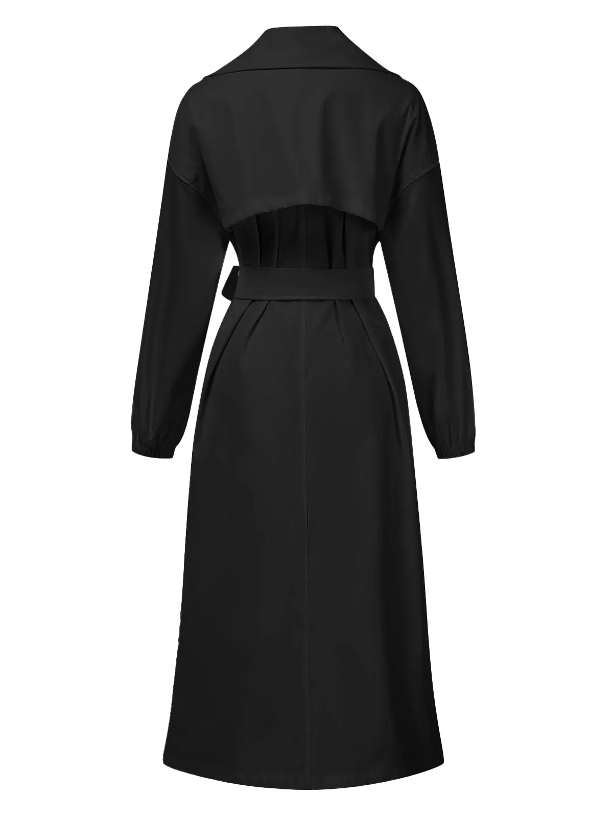1940s Solid Notched Collar Belted Long Coat sold by Retro Stage product image thumbnail 2