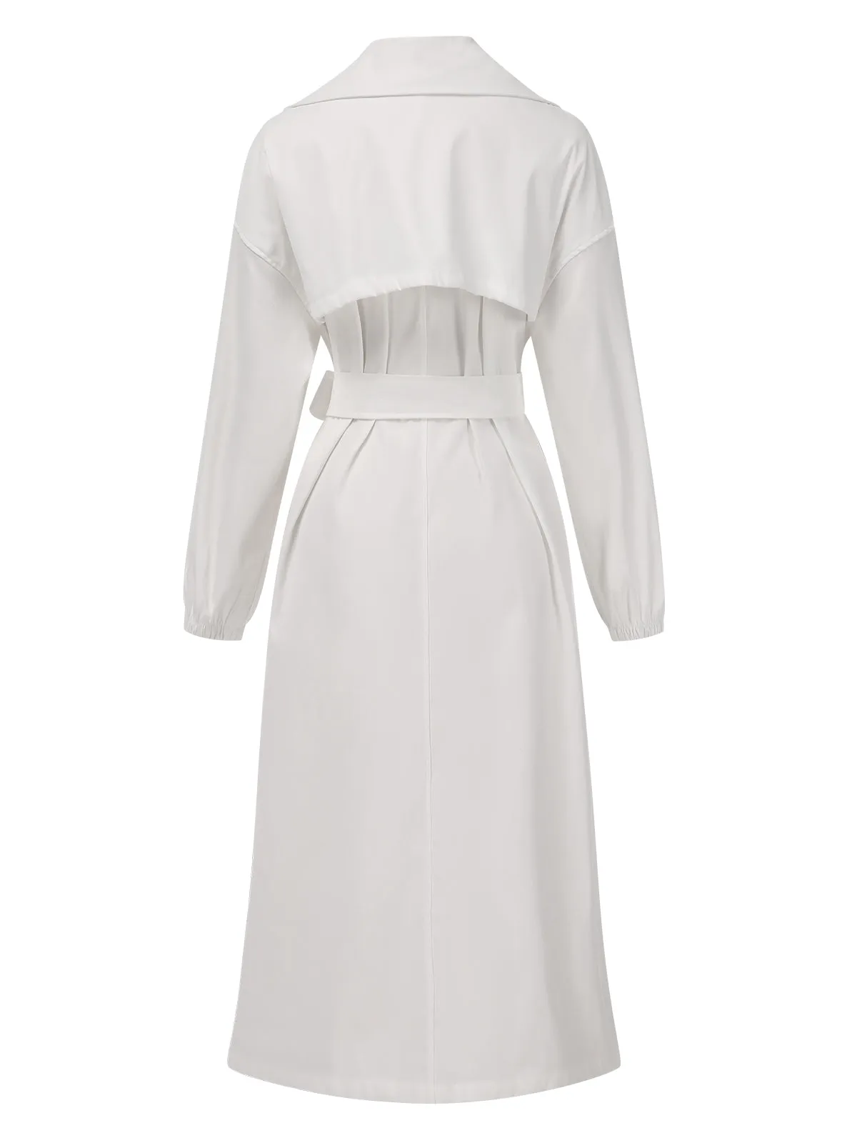 1940s Solid Notched Collar Belted Long Coat sold by Retro Stage product image thumbnail 4