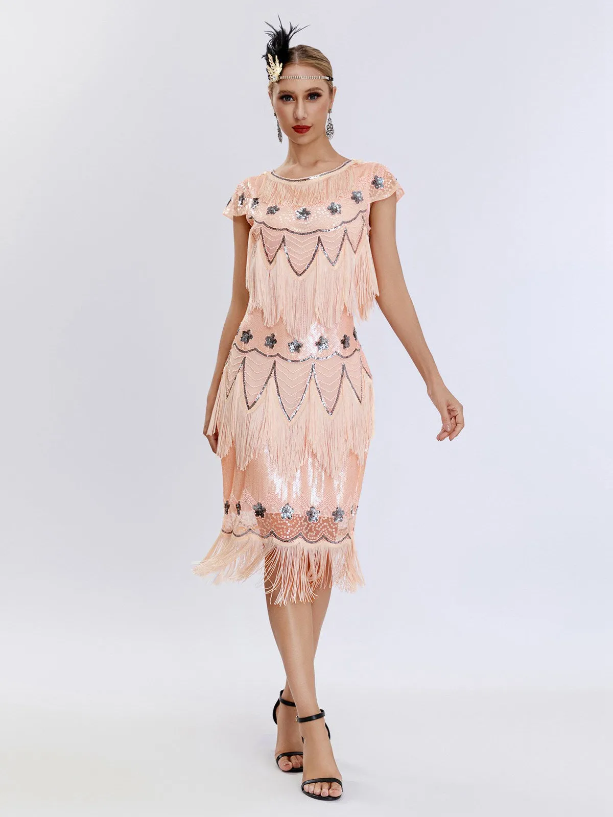 1920s Charleston Sequins Tassel Patchwork Dress sold by Retro Stage product image thumbnail 3