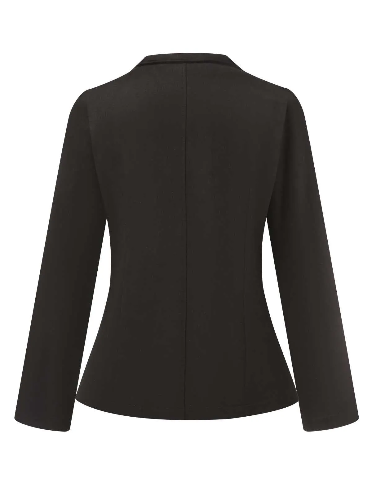 Black 1950s Silver Buttons Solid Coat sold by Retro Stage product image thumbnail 2