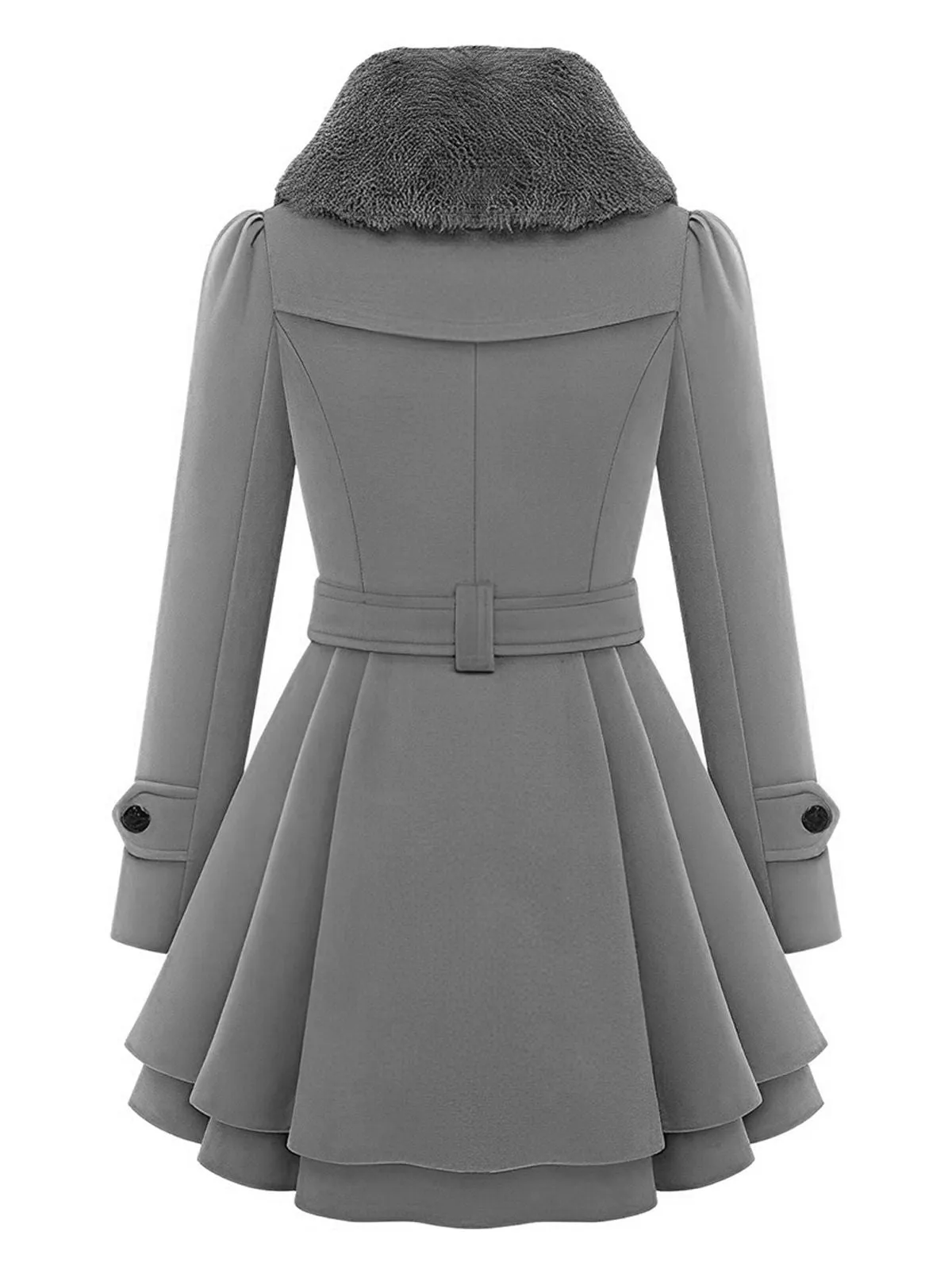 1950s Fur Collar Waisted Winter Coat sold by Retro Stage product image thumbnail 3