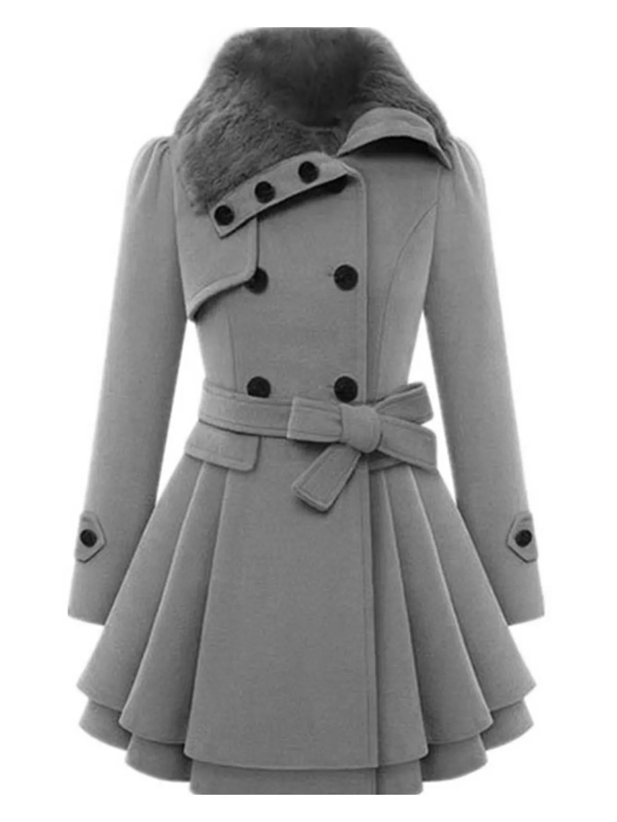 1950s Fur Collar Waisted Winter Coat sold by Retro Stage product image thumbnail 2
