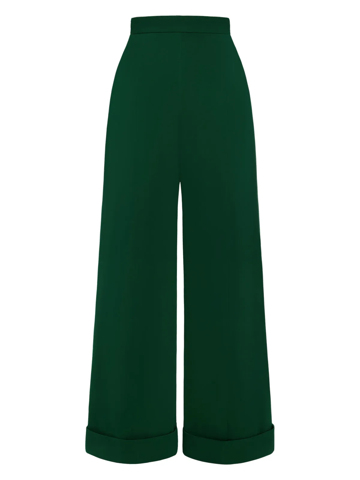 Green 1950s High-Waisted Wide-Leg Pants sold by Retro Stage product image thumbnail 4