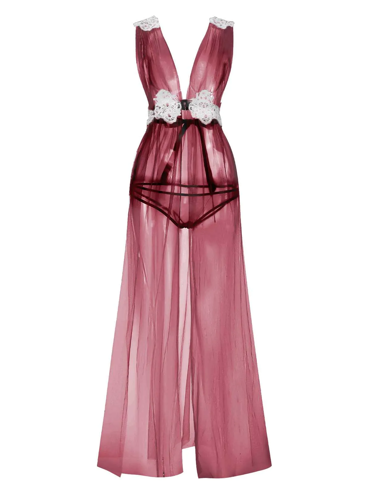 1970s Sheer Lace Mesh Nightgown sold by Retro Stage product image thumbnail 5