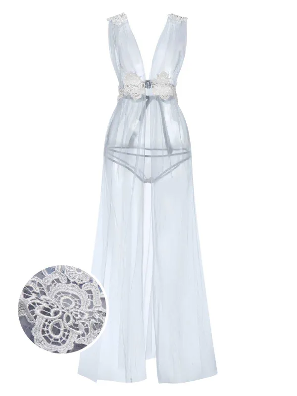 1970s Sheer Lace Mesh Nightgown sold by Retro Stage