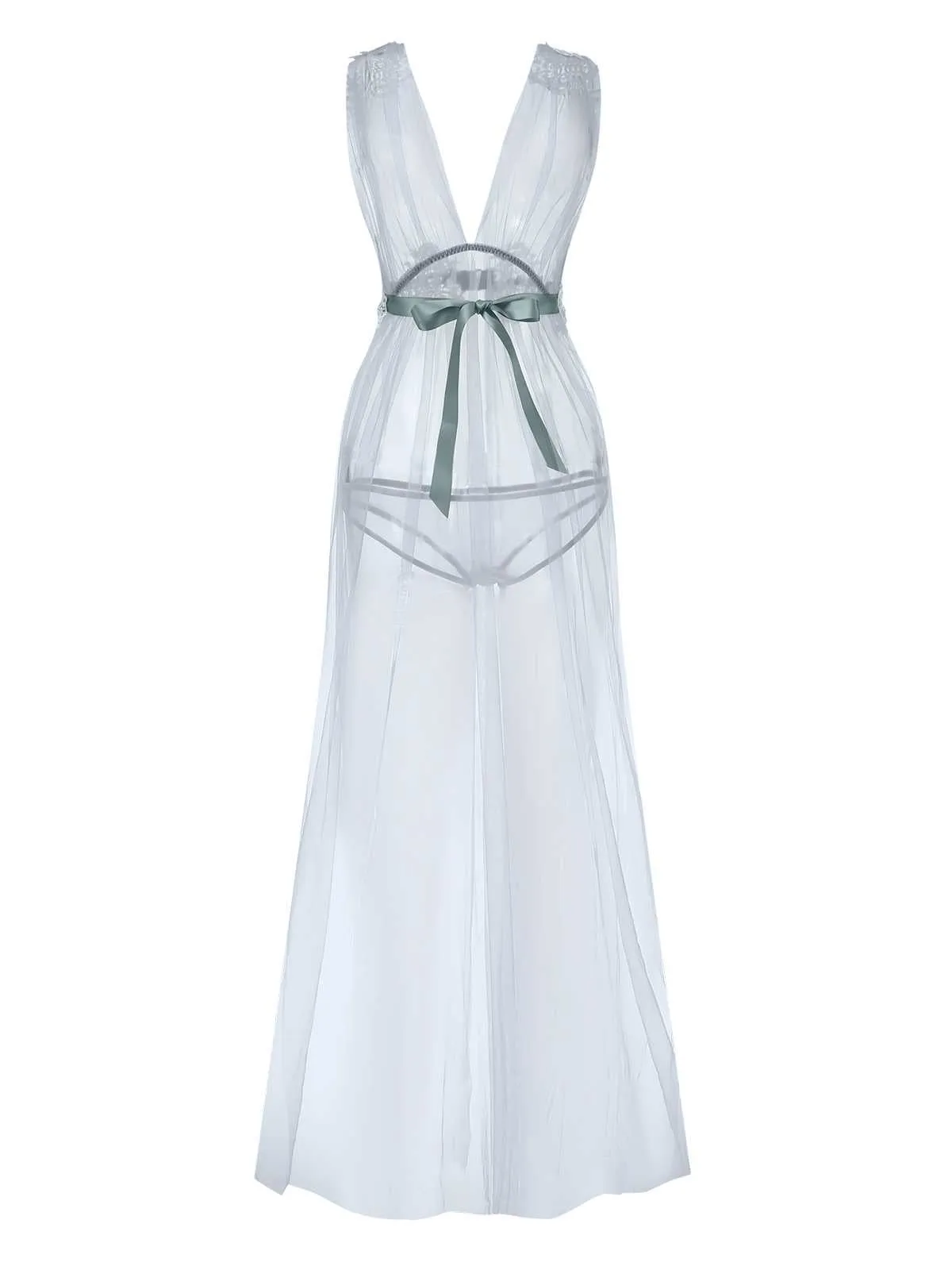 1970s Sheer Lace Mesh Nightgown sold by Retro Stage product image thumbnail 3