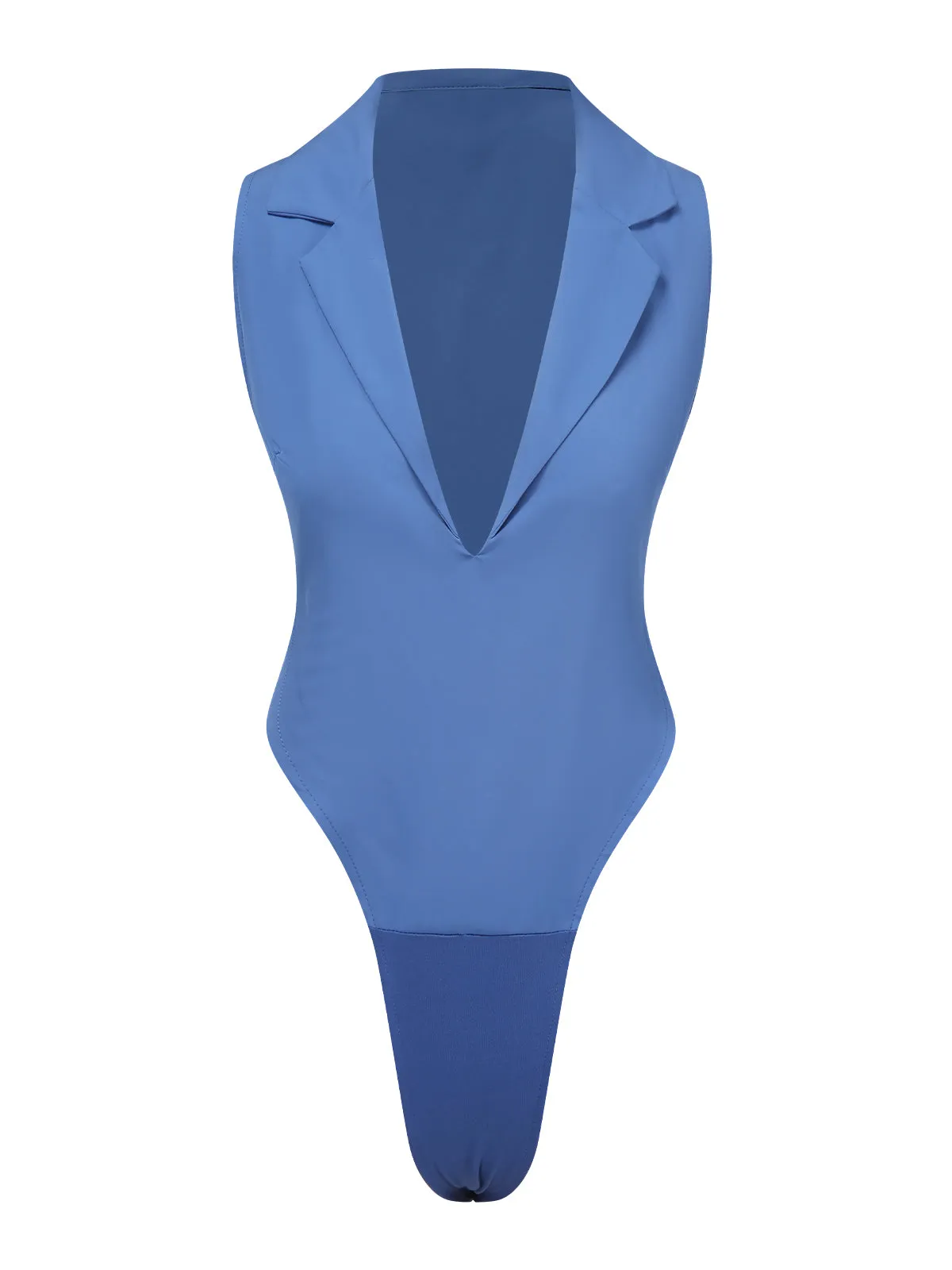 2PCS Blue 1940s Solid Top & Wide-leg Pants sold by Retro Stage product image thumbnail 4