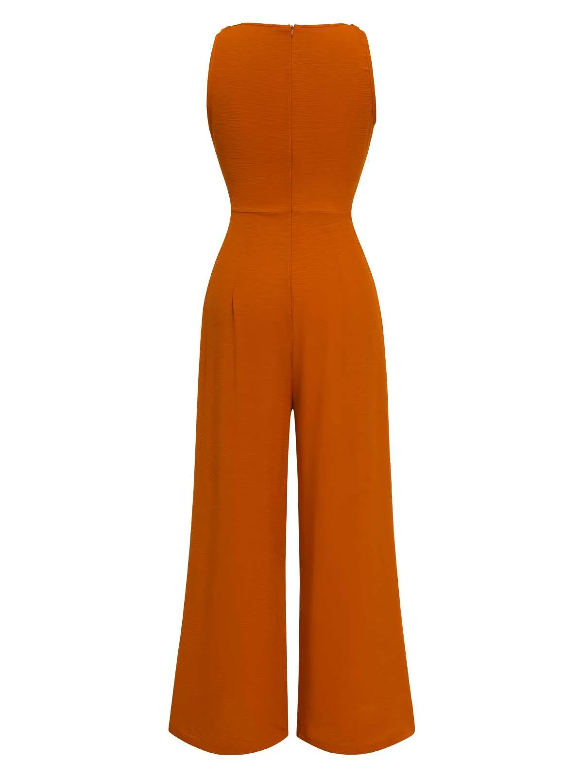 1970s V-Neck Tie-Front Solid Jumpsuit sold by Retro Stage product image thumbnail 2